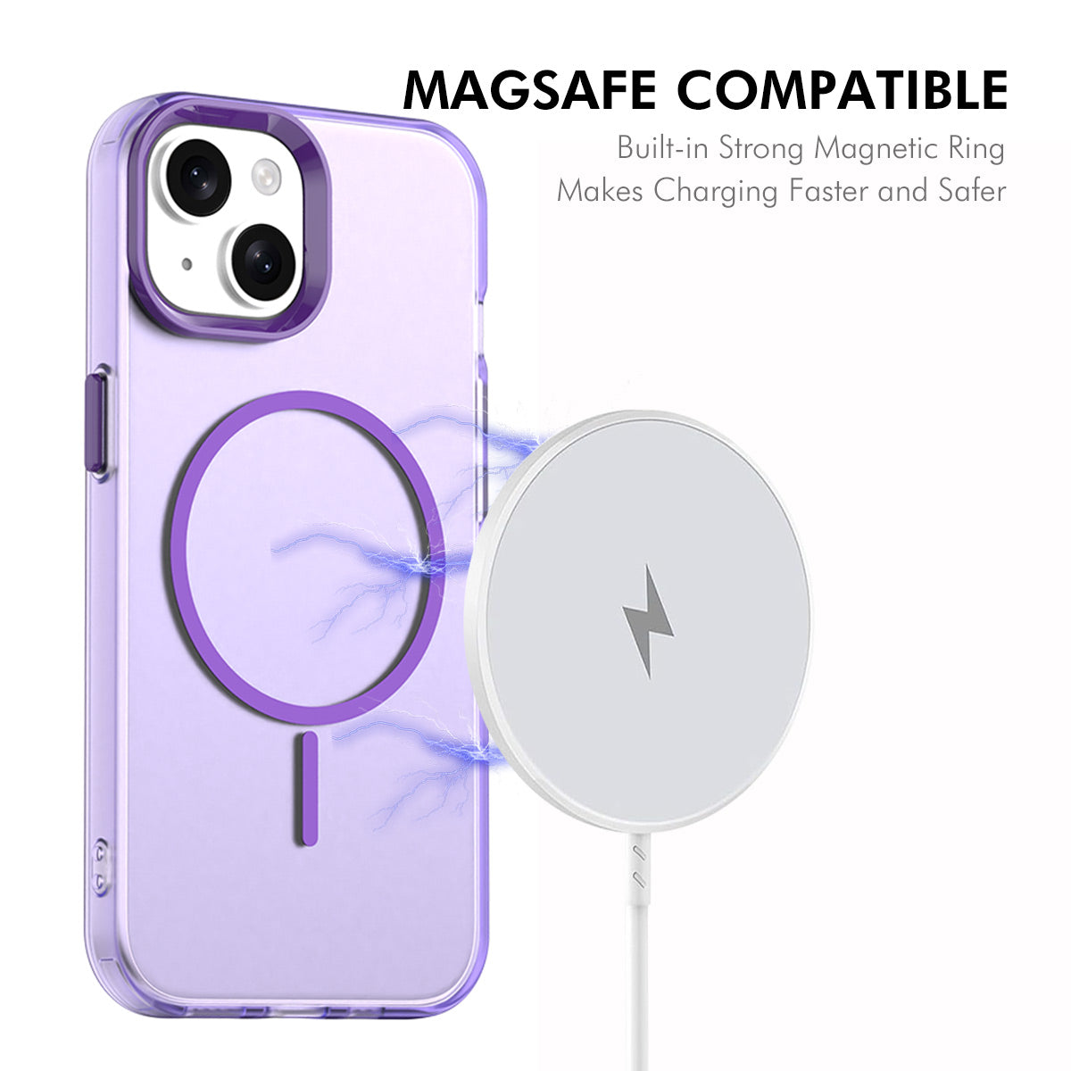 For iPhone 15 Plus Case with 9H Tempered Glass ENKAY HAT PRINCE PC TPU Phone Cover Compatible with MagSafe