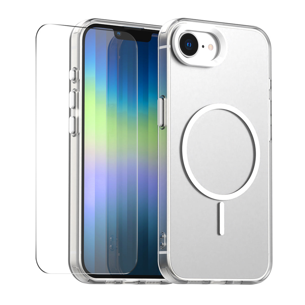 For iPhone 16e Case with 9H Tempered Glass ENKAY HAT PRINCE PC TPU Phone Cover Compatible with MagSafe