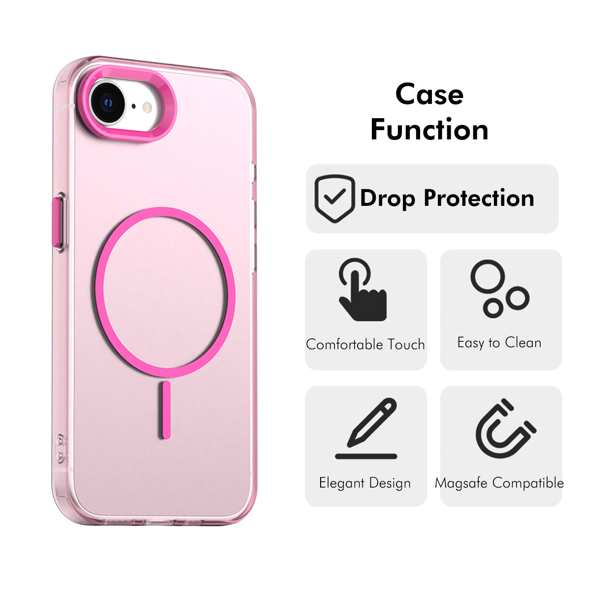 For iPhone 16e Case with 9H Tempered Glass ENKAY HAT PRINCE PC TPU Phone Cover Compatible with MagSafe
