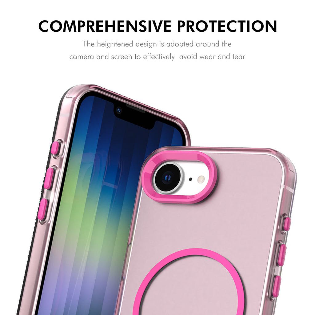 For iPhone 16e Case with 9H Tempered Glass ENKAY HAT PRINCE PC TPU Phone Cover Compatible with MagSafe