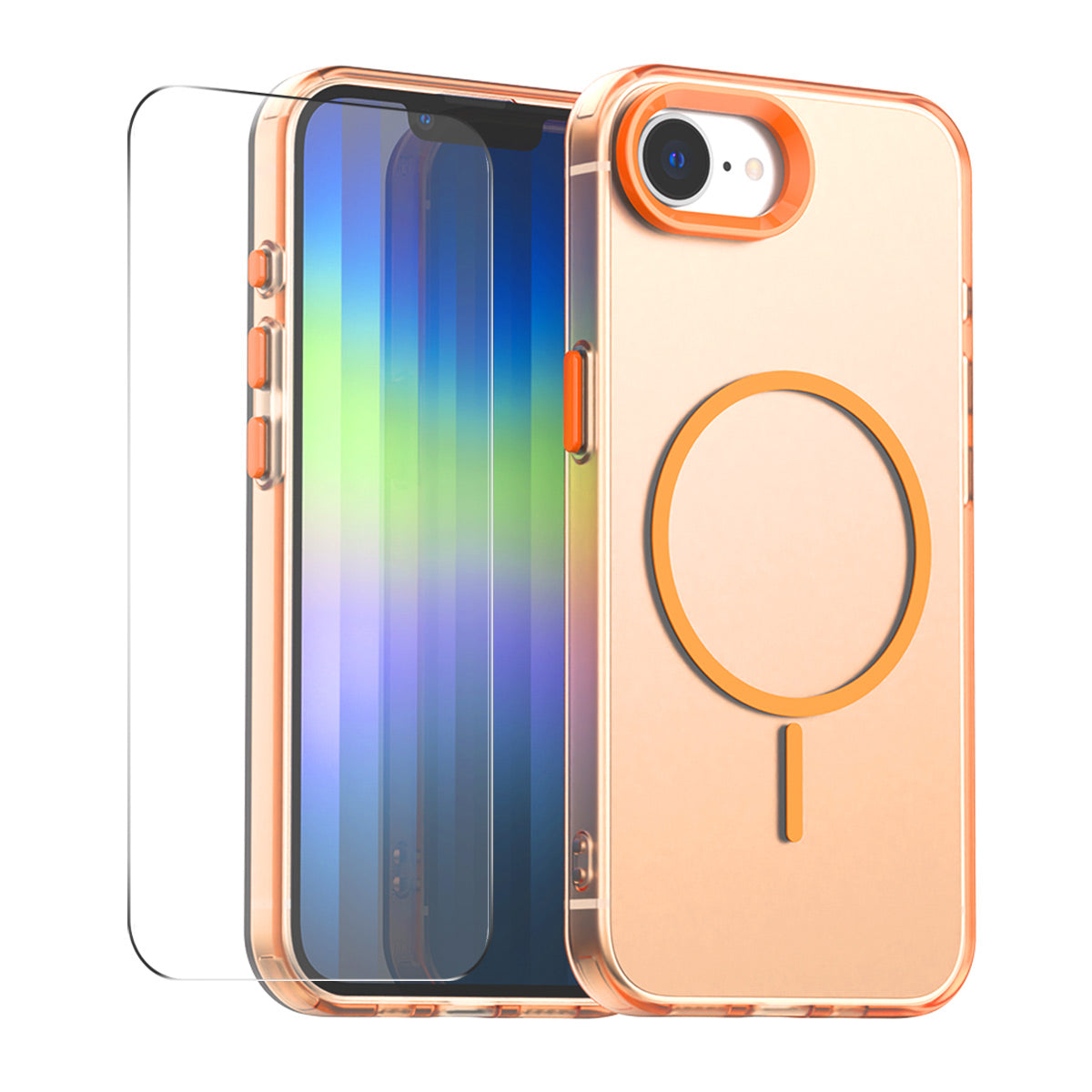 For iPhone 16e Case with 9H Tempered Glass ENKAY HAT PRINCE PC TPU Phone Cover Compatible with MagSafe