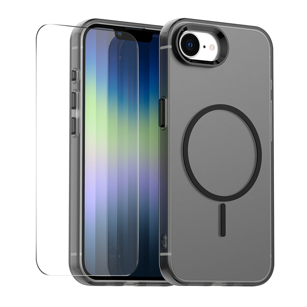 For iPhone 16e Case with 9H Tempered Glass ENKAY HAT PRINCE PC TPU Phone Cover Compatible with MagSafe