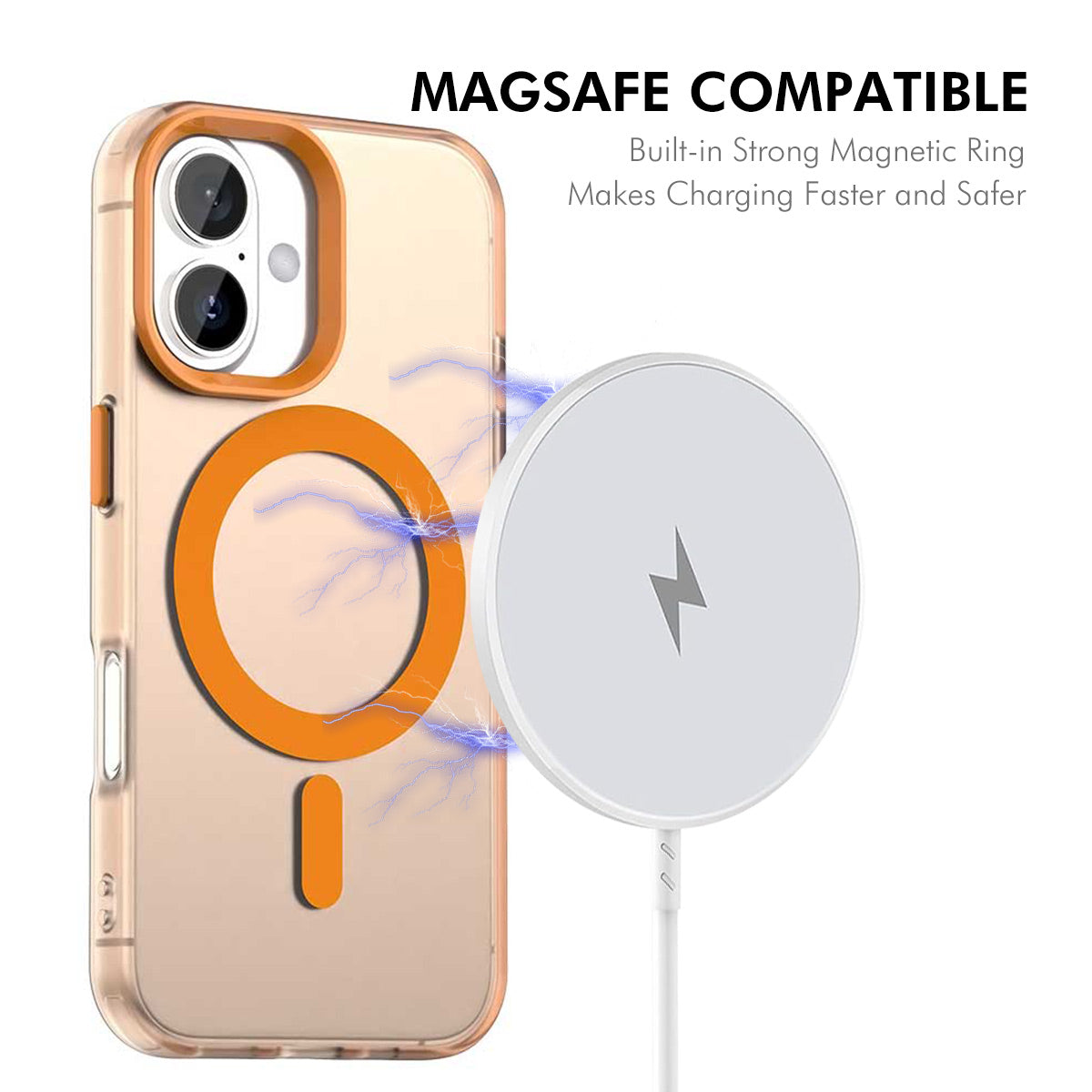 For iPhone 16 Case with 9H Tempered Glass ENKAY HAT PRINCE PC TPU Phone Cover Compatible with MagSafe