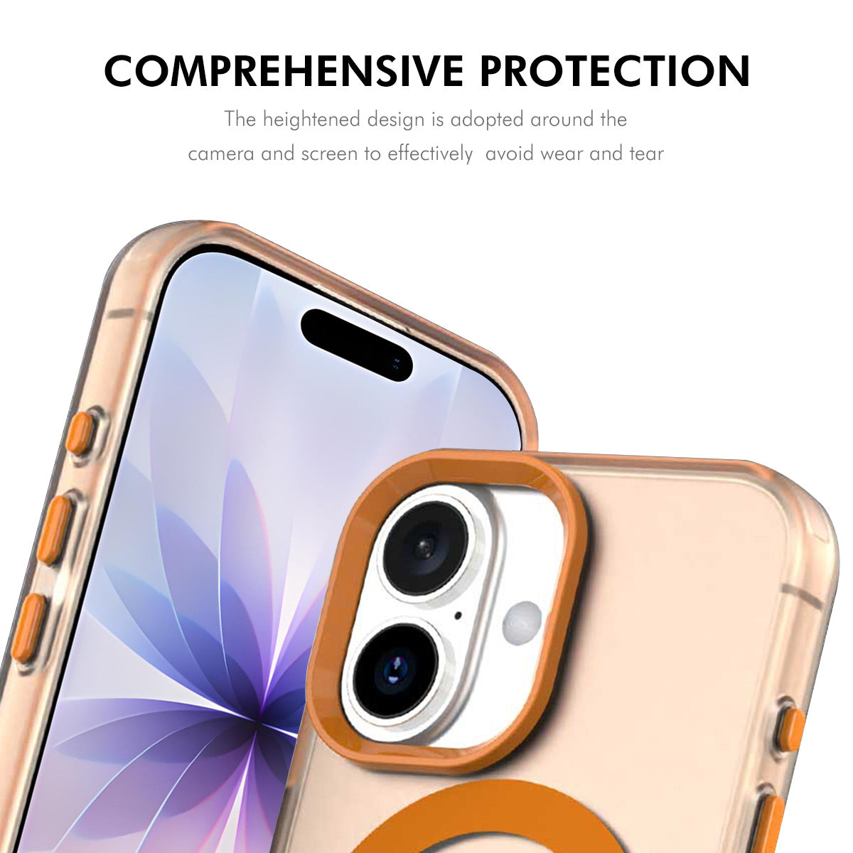 For iPhone 16 Case with 9H Tempered Glass ENKAY HAT PRINCE PC TPU Phone Cover Compatible with MagSafe