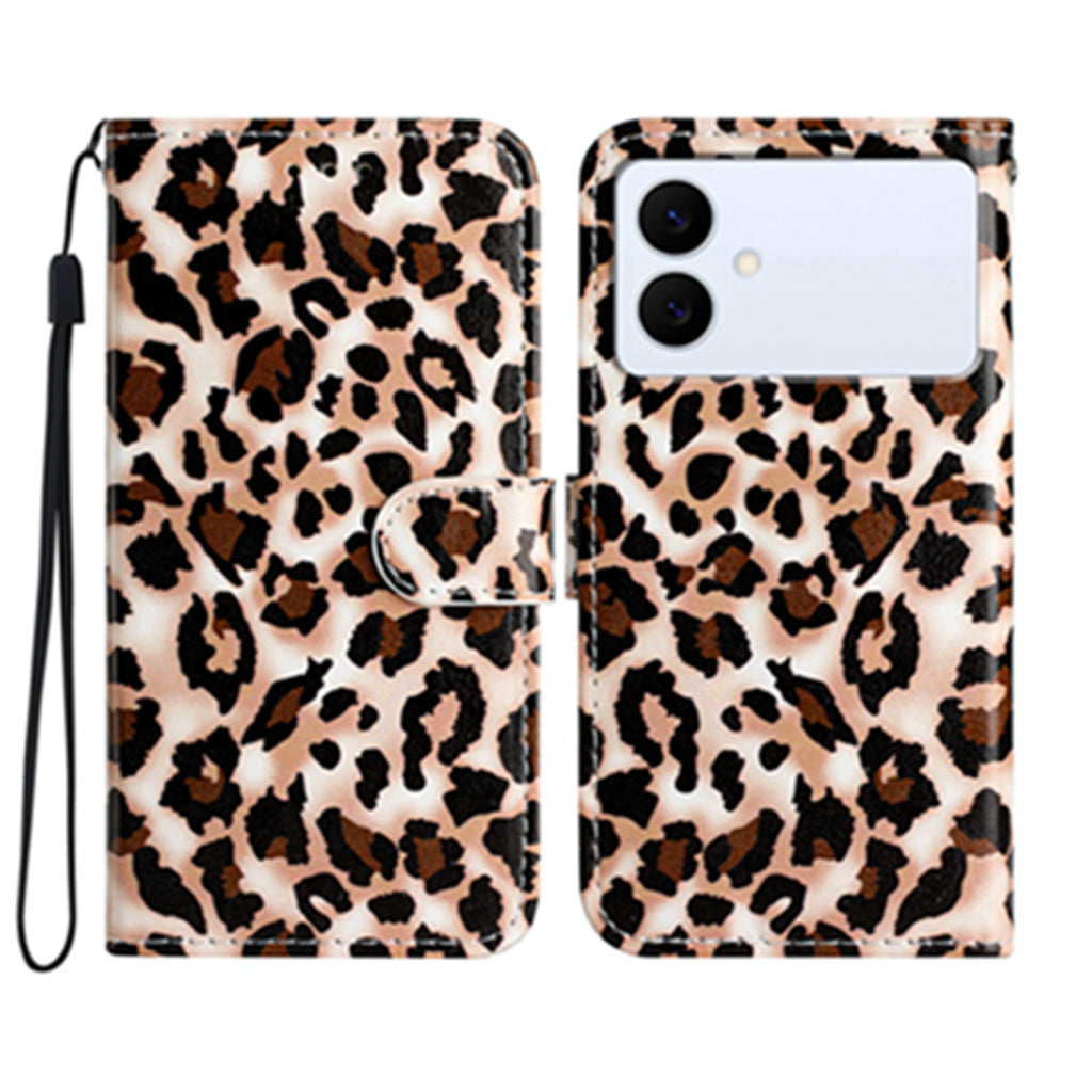 Funda tipo cartera para Samsung Galaxy S26 Edge con estampado, de piel sintética, con soporte y correa.