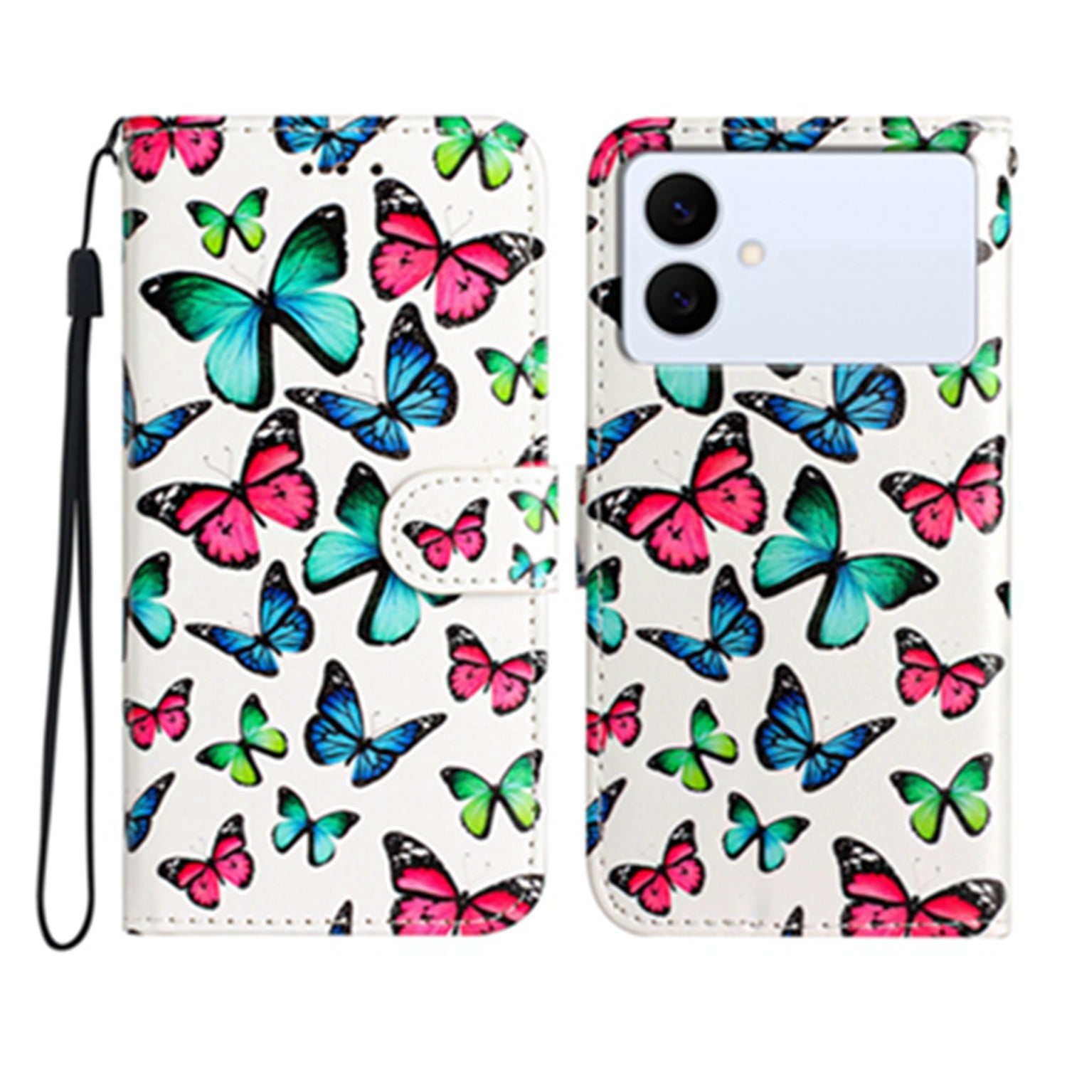 For Samsung Galaxy S26 Edge Wallet Case  Printed Pattern PU Leather Stand Phone Cover with Strap