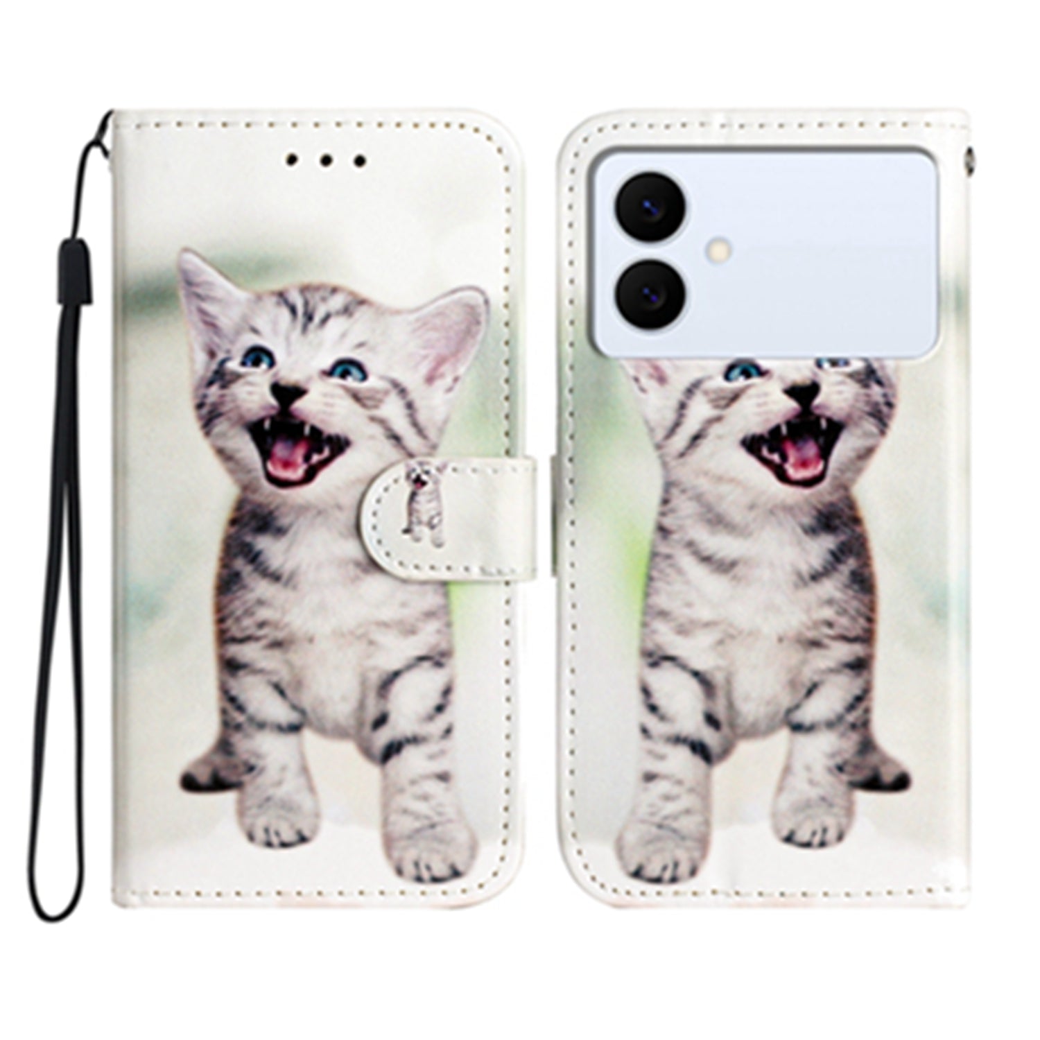 For Samsung Galaxy S26 Edge Wallet Case  Printed Pattern PU Leather Stand Phone Cover with Strap