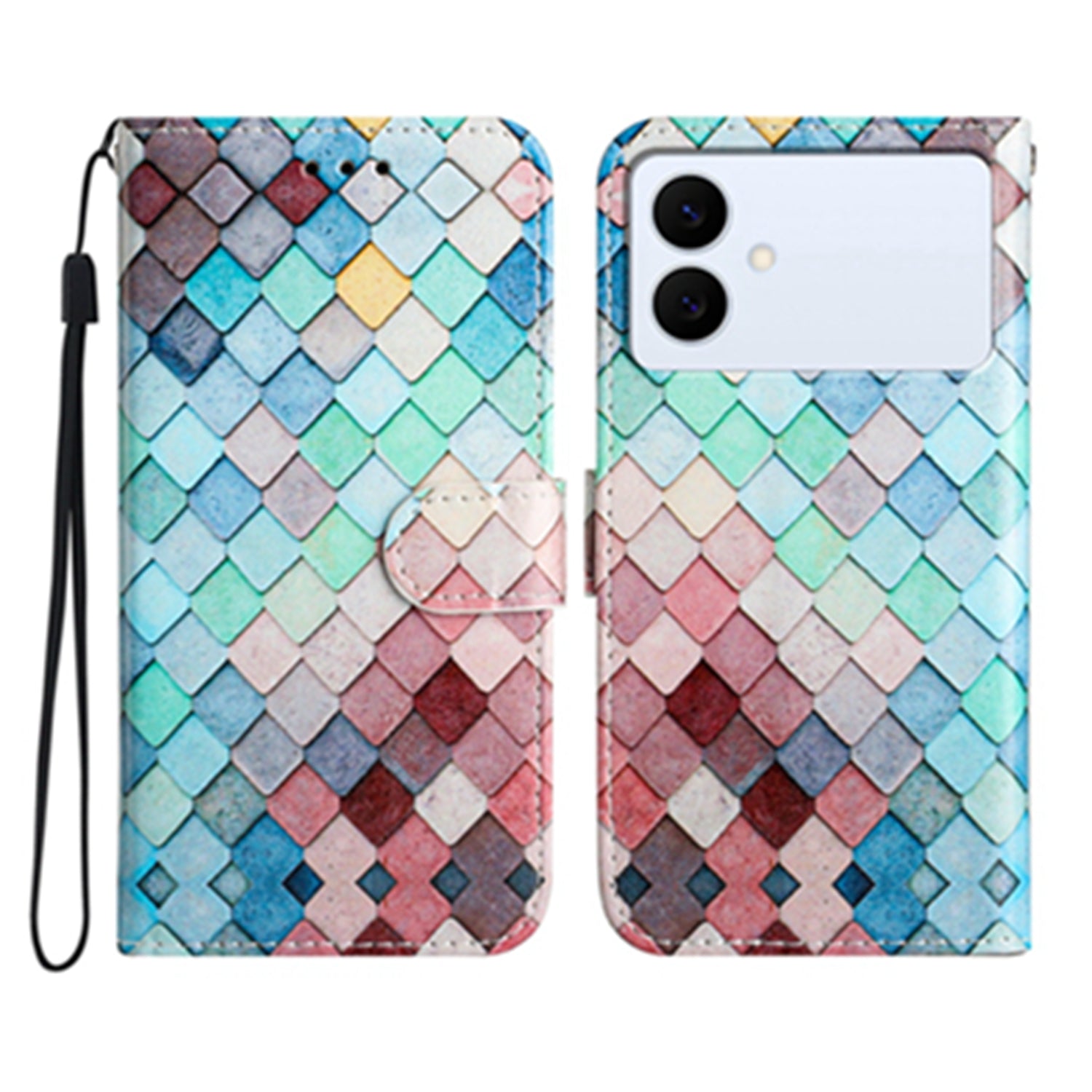 For Samsung Galaxy S26 Edge Wallet Case  Printed Pattern PU Leather Stand Phone Cover with Strap
