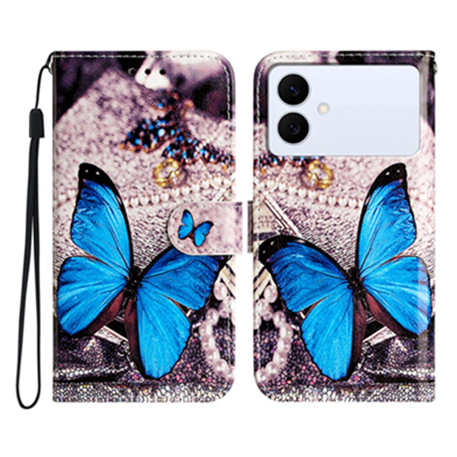 For Samsung Galaxy S26 Edge Wallet Case  Printed Pattern PU Leather Stand Phone Cover with Strap