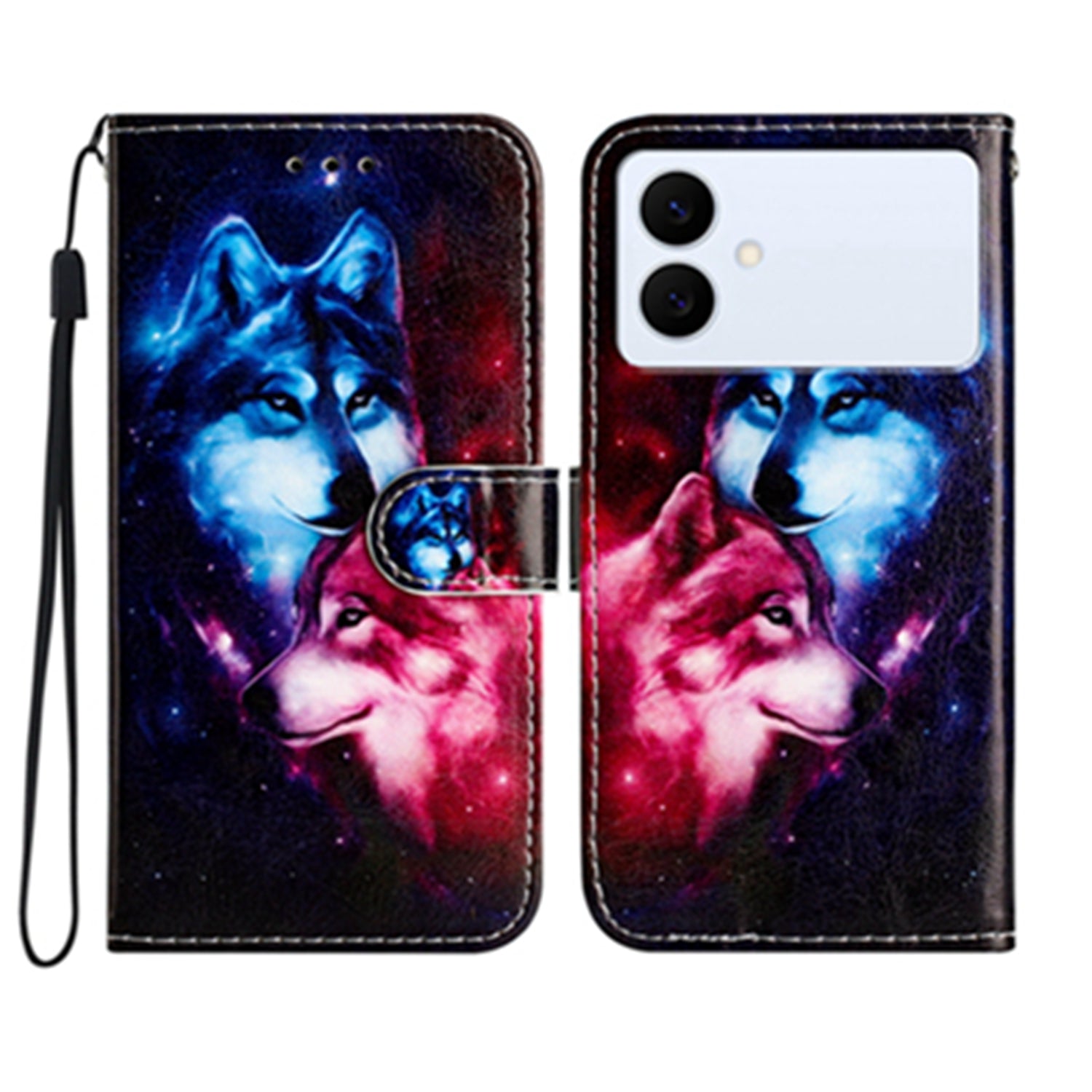 For Samsung Galaxy S26 Edge Wallet Case  Printed Pattern PU Leather Stand Phone Cover with Strap