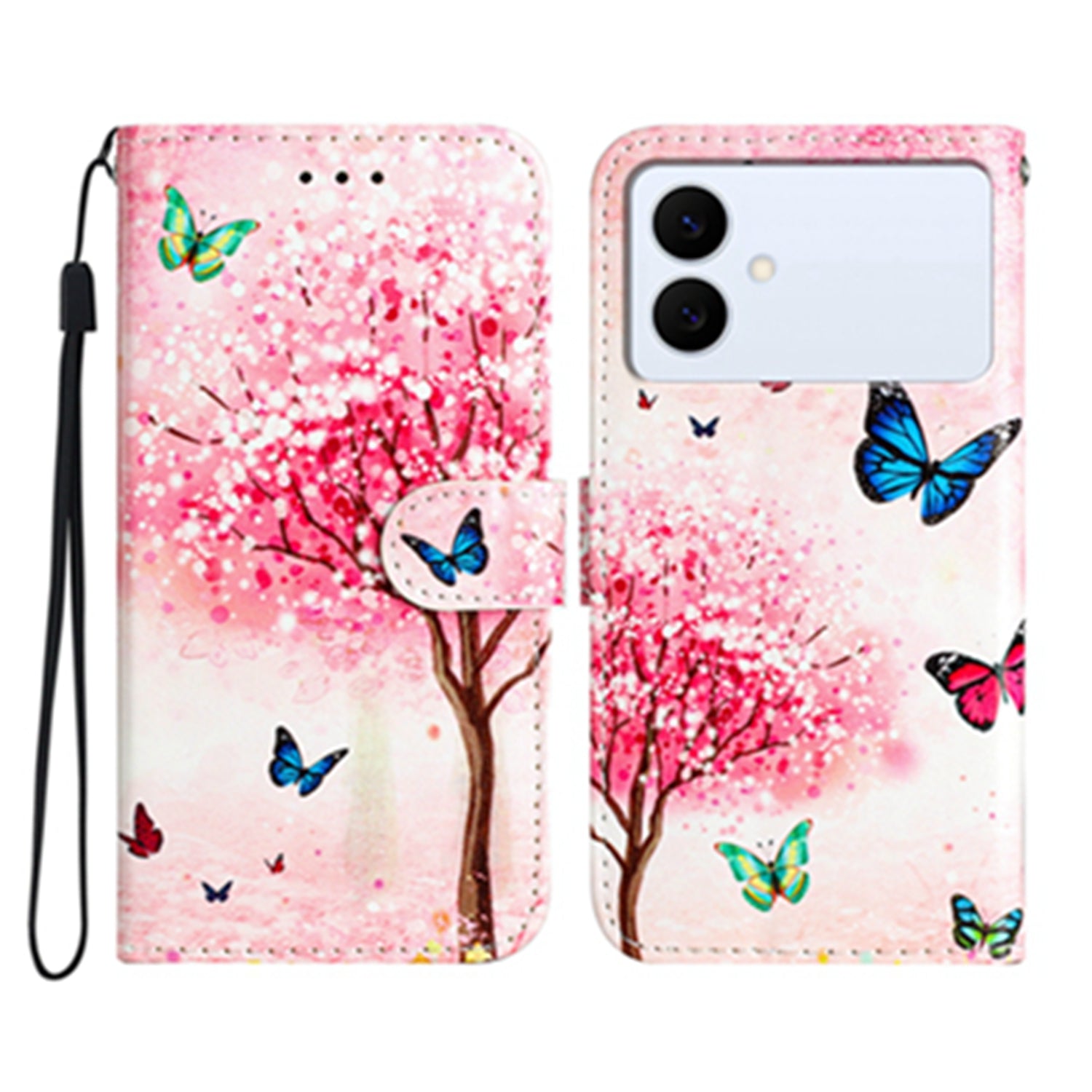 For Samsung Galaxy S26 Edge Wallet Case  Printed Pattern PU Leather Stand Phone Cover with Strap