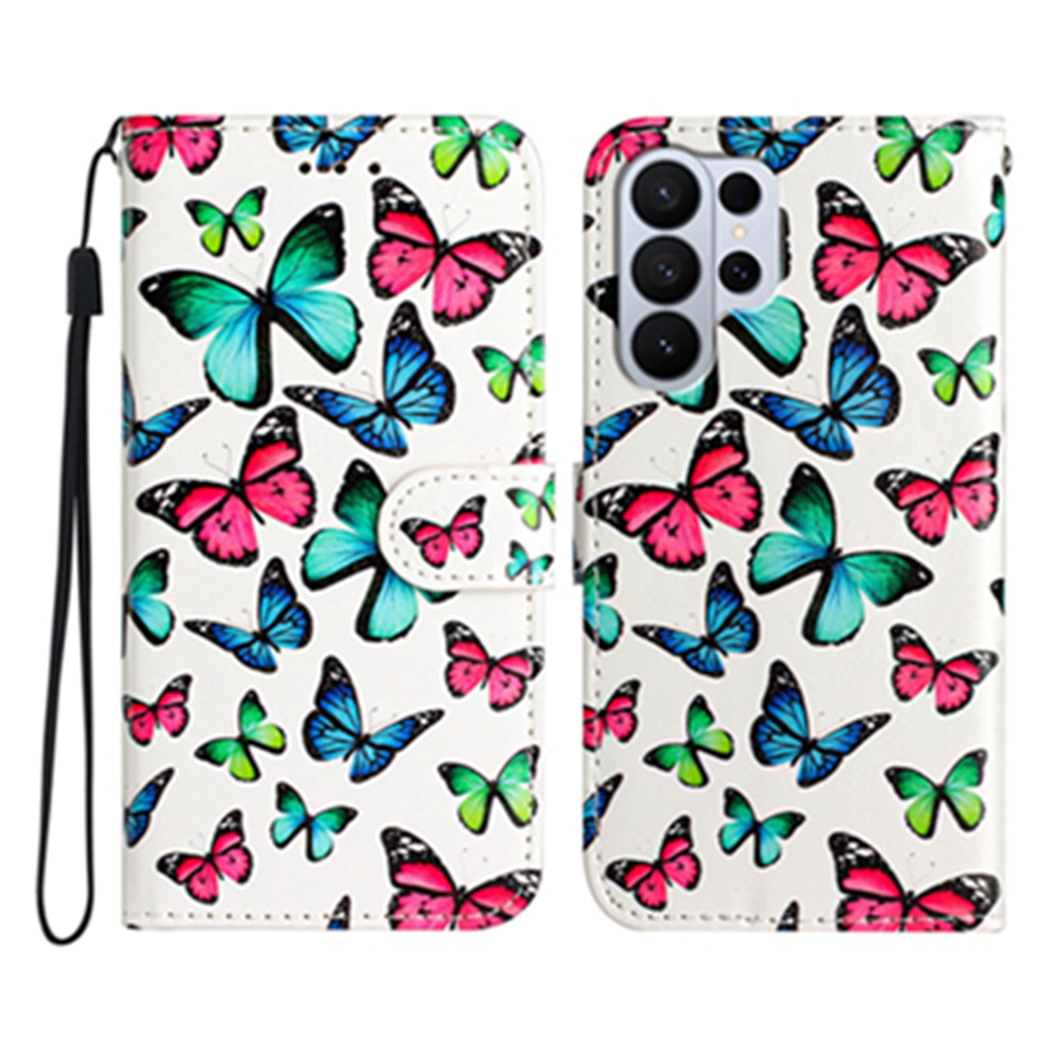 For Samsung Galaxy S26 Ultra Wallet Case  Printed Pattern PU Leather Stand Phone Cover with Strap