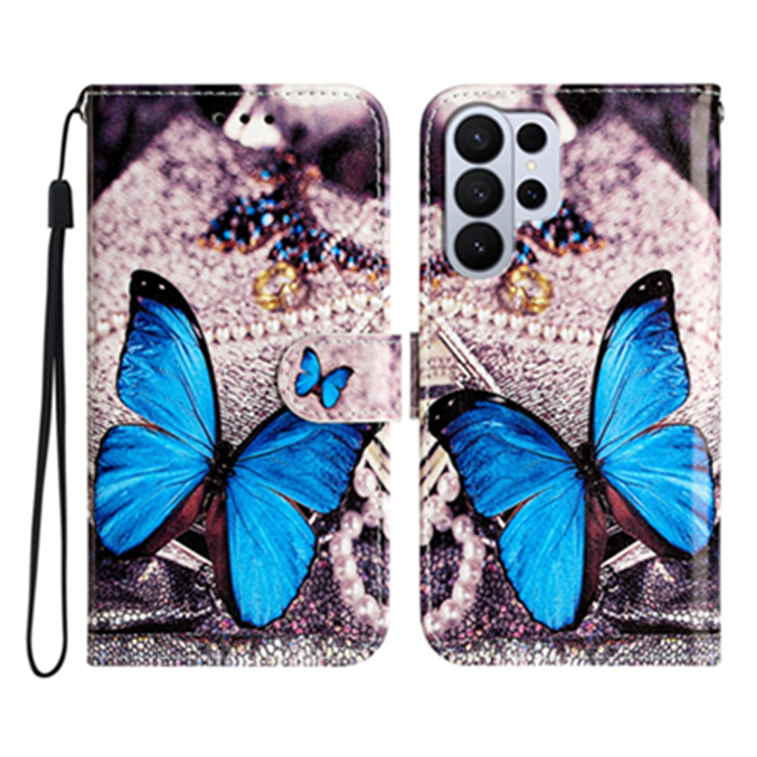 For Samsung Galaxy S26 Ultra Wallet Case  Printed Pattern PU Leather Stand Phone Cover with Strap