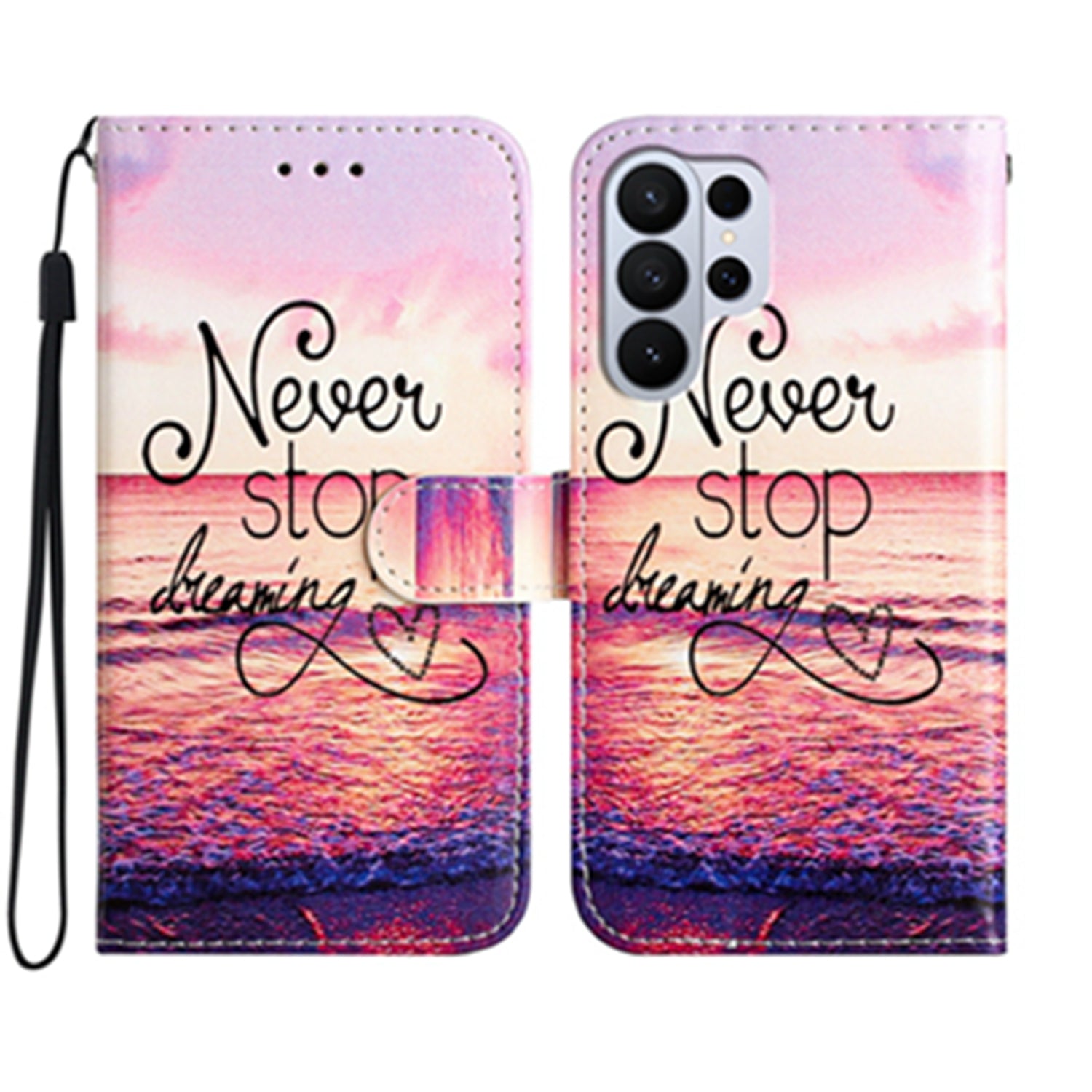 For Samsung Galaxy S26 Ultra Wallet Case  Printed Pattern PU Leather Stand Phone Cover with Strap