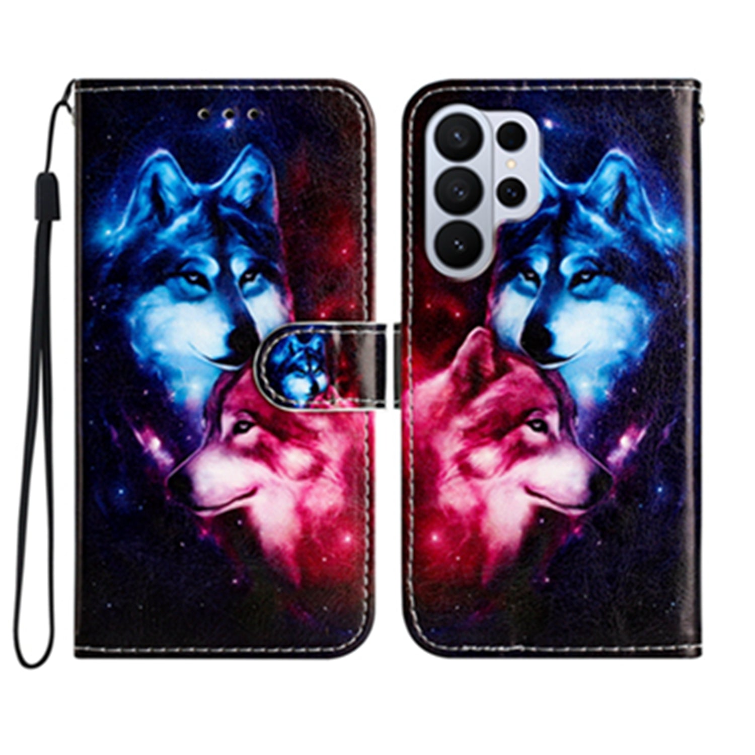 For Samsung Galaxy S26 Ultra Wallet Case  Printed Pattern PU Leather Stand Phone Cover with Strap