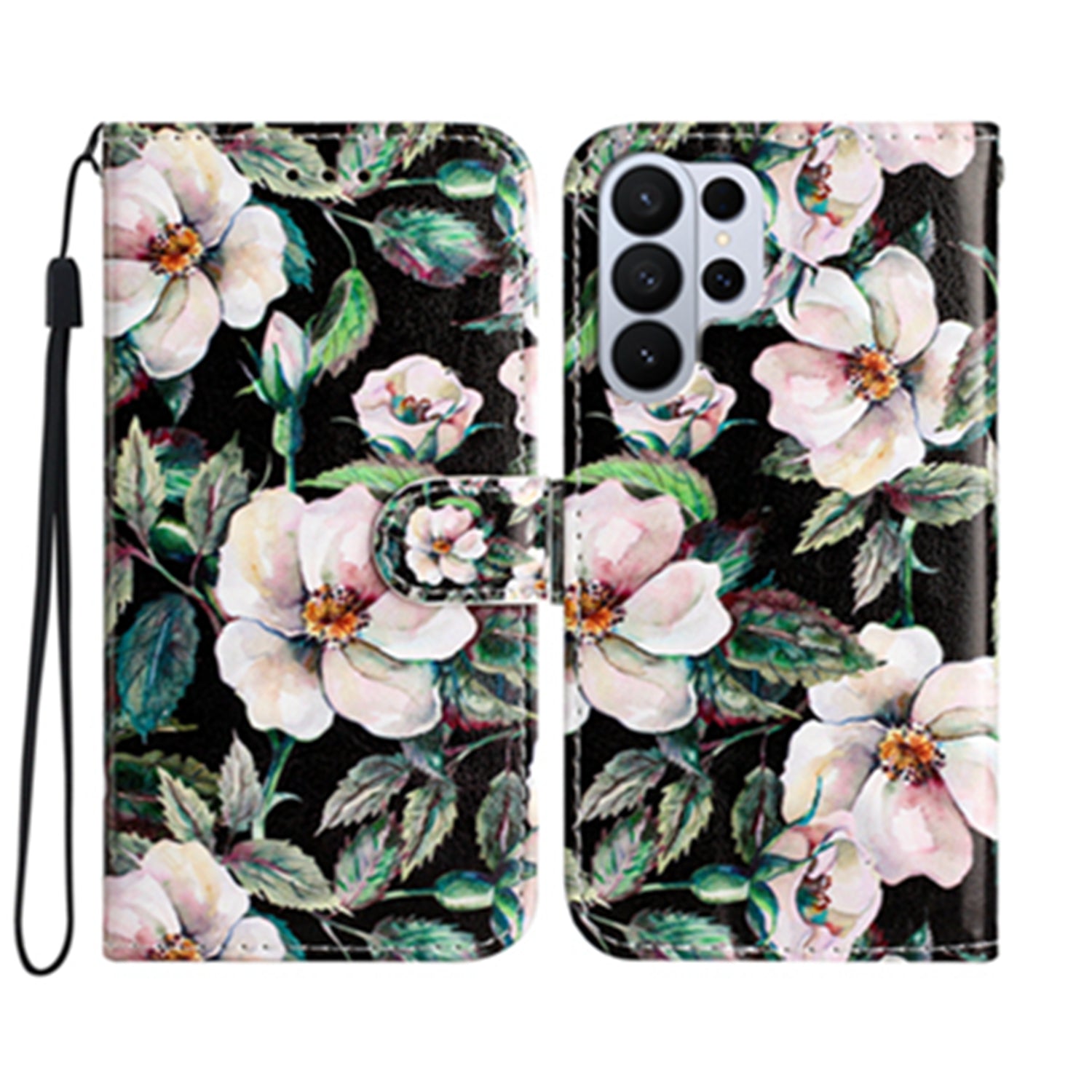 For Samsung Galaxy S26 Ultra Wallet Case  Printed Pattern PU Leather Stand Phone Cover with Strap