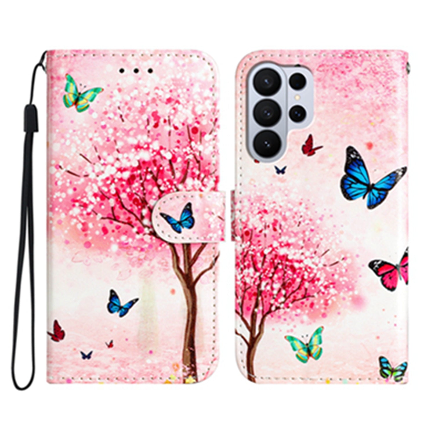 For Samsung Galaxy S26 Ultra Wallet Case  Printed Pattern PU Leather Stand Phone Cover with Strap