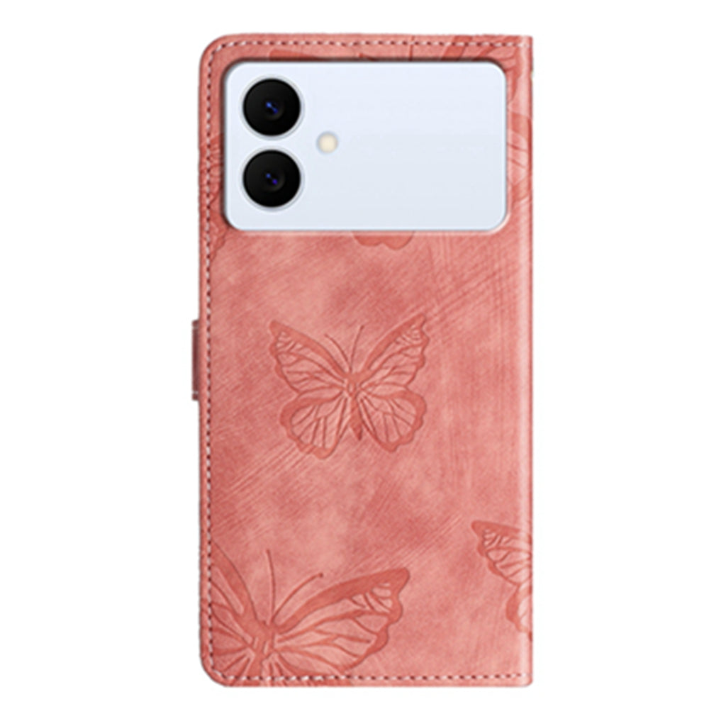For Samsung Galaxy S26 Edge Case Butterfly Design Flip Wallet Leather Phone Cover Skin-Touch