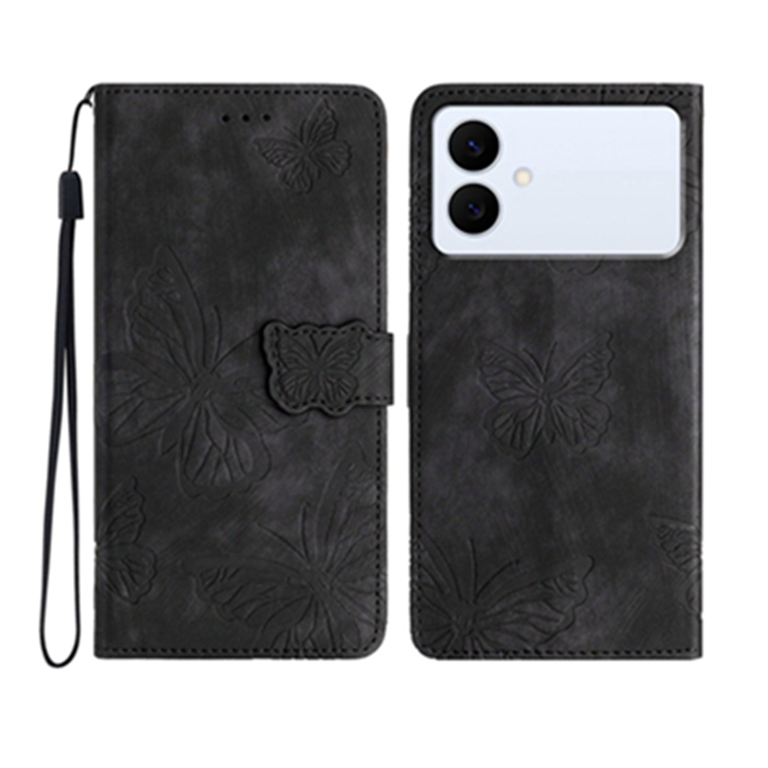 For Samsung Galaxy S26 Edge Case Butterfly Design Flip Wallet Leather Phone Cover Skin-Touch