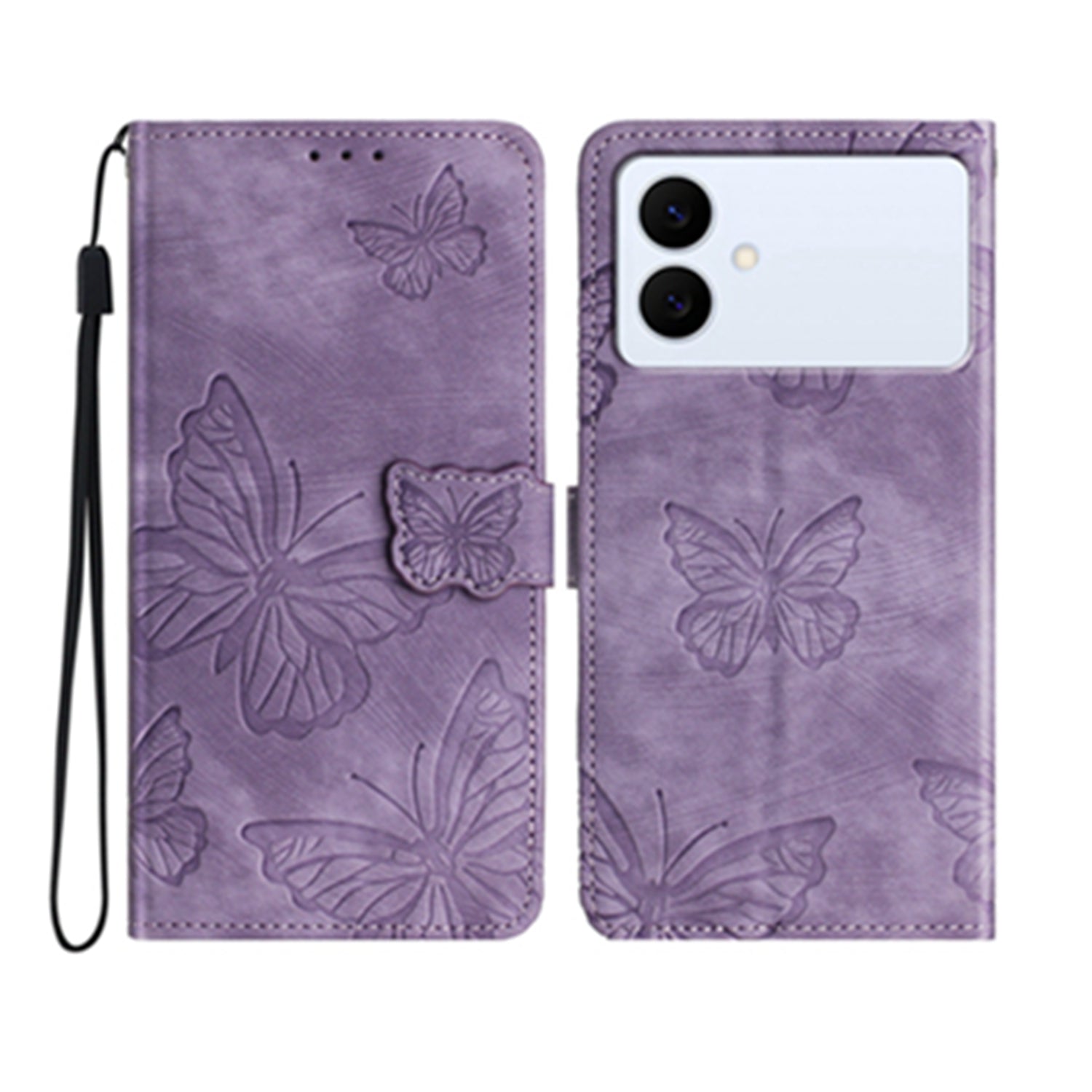 For Samsung Galaxy S26 Edge Case Butterfly Design Flip Wallet Leather Phone Cover Skin-Touch