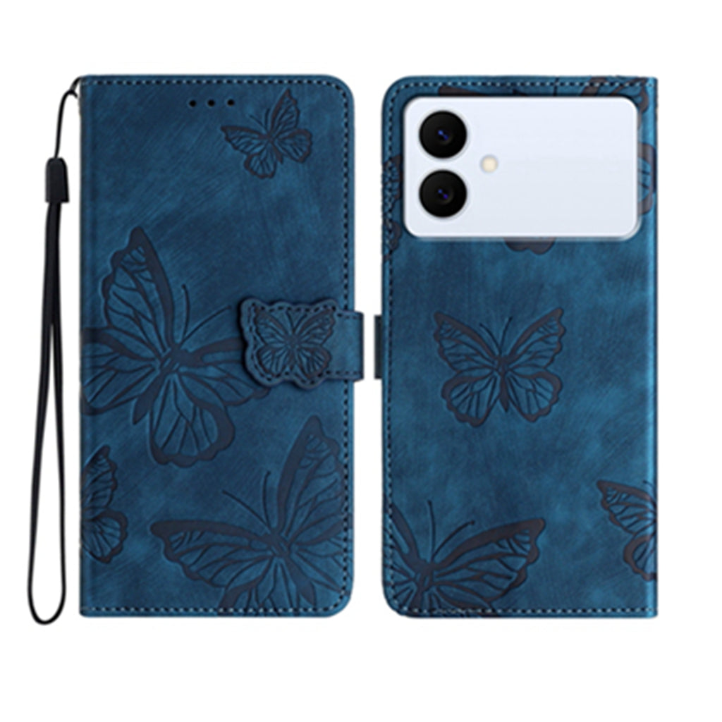 Funda tipo cartera con diseño de mariposa para Samsung Galaxy S26 Edge, de piel sintética con tacto suave. 