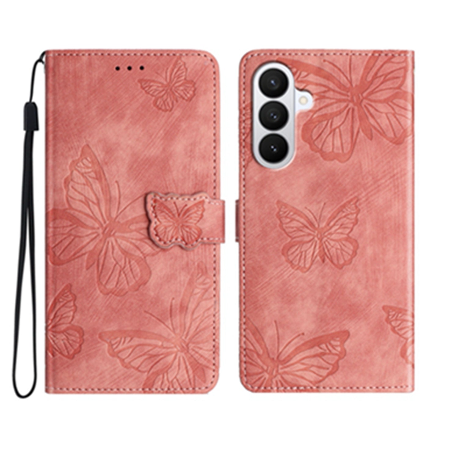 For Samsung Galaxy S26 Pro Case Butterfly Design Flip Wallet Leather Phone Cover Skin-Touch