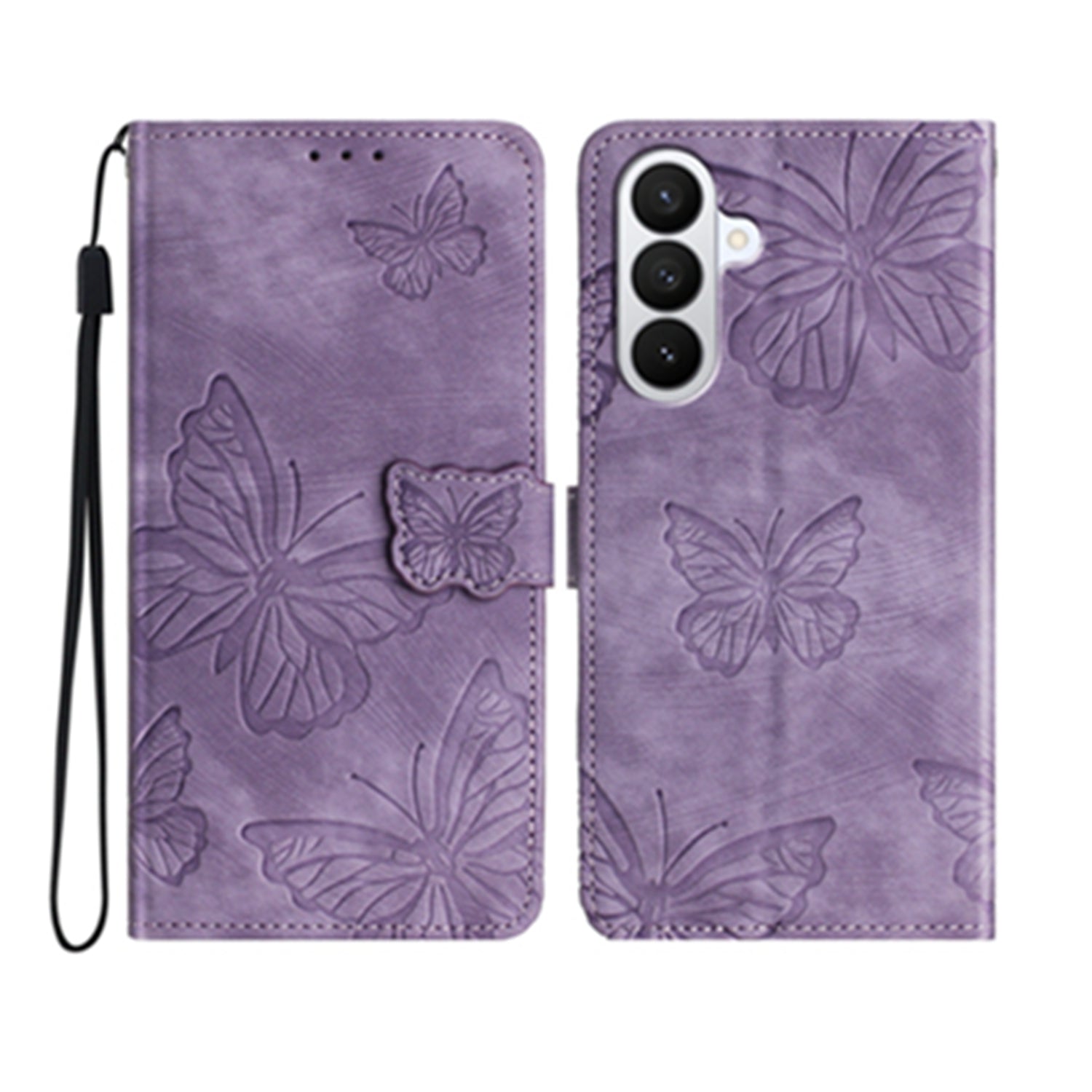 For Samsung Galaxy S26 Pro Case Butterfly Design Flip Wallet Leather Phone Cover Skin-Touch