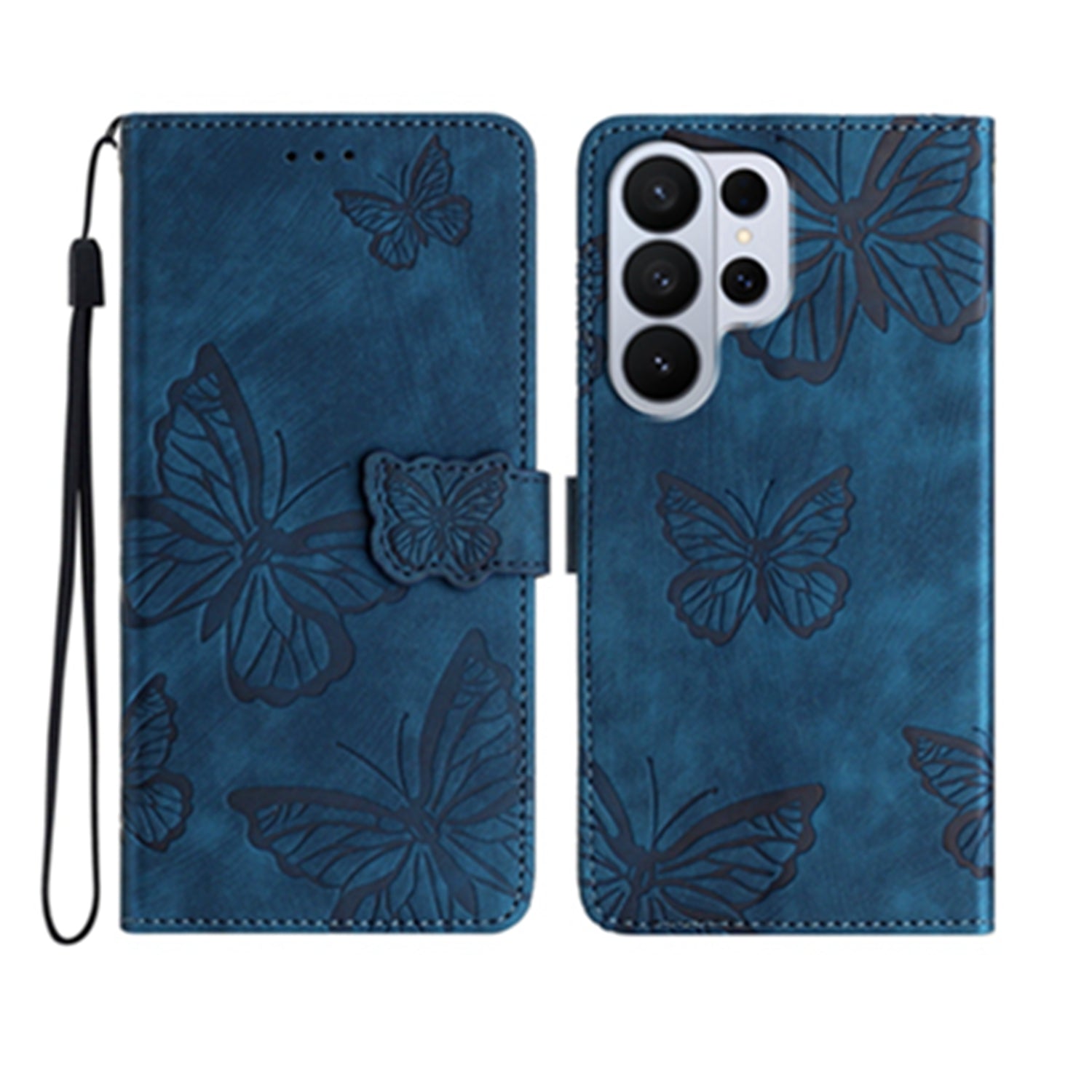 For Samsung Galaxy S26 Ultra Case Butterfly Design Flip Wallet Leather Phone Cover Skin-Touch