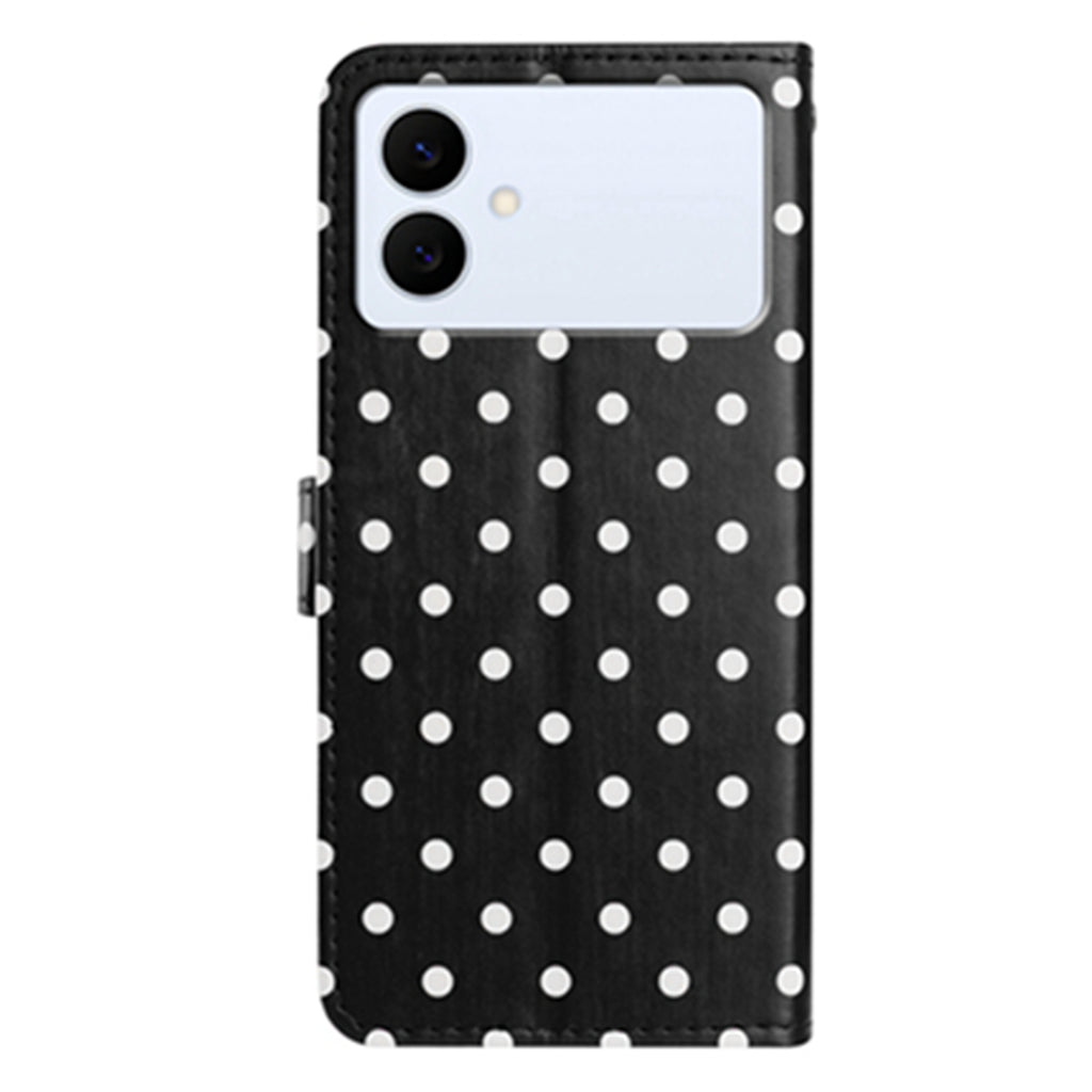 For Samsung Galaxy S26 Edge Leather Case Polka Dot Pattern Wallet Stand Folio Phone Cover