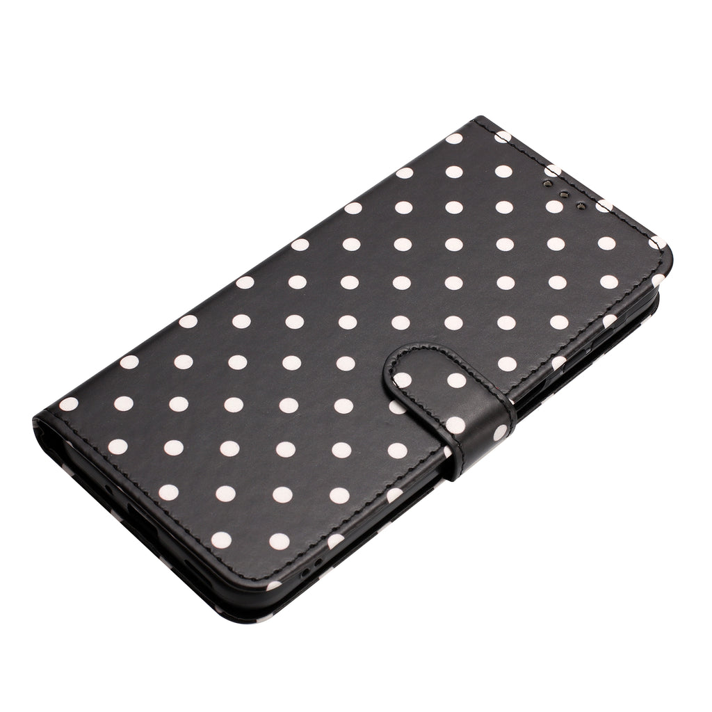 For Samsung Galaxy S26 Edge Leather Case Polka Dot Pattern Wallet Stand Folio Phone Cover