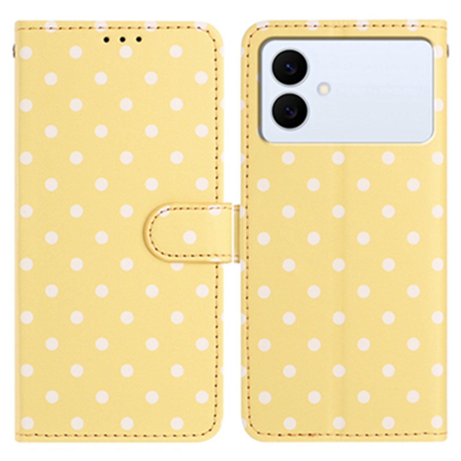 For Samsung Galaxy S26 Edge Leather Case Polka Dot Pattern Wallet Stand Folio Phone Cover