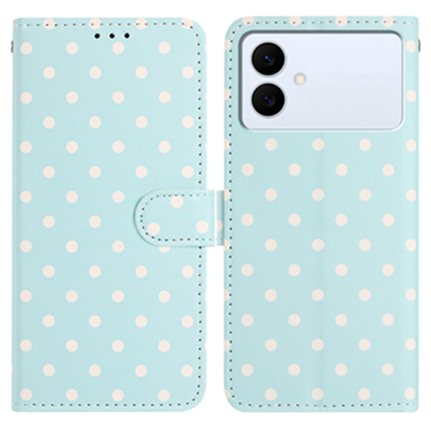 For Samsung Galaxy S26 Edge Leather Case Polka Dot Pattern Wallet Stand Folio Phone Cover