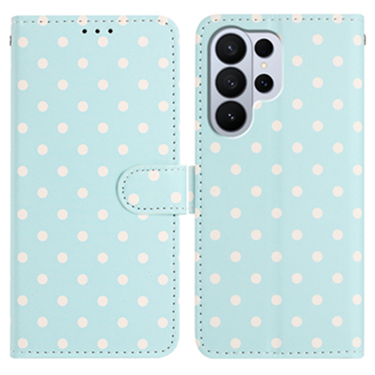 For Samsung Galaxy S26 Ultra Leather Case Polka Dot Pattern Wallet Stand Folio Phone Cover