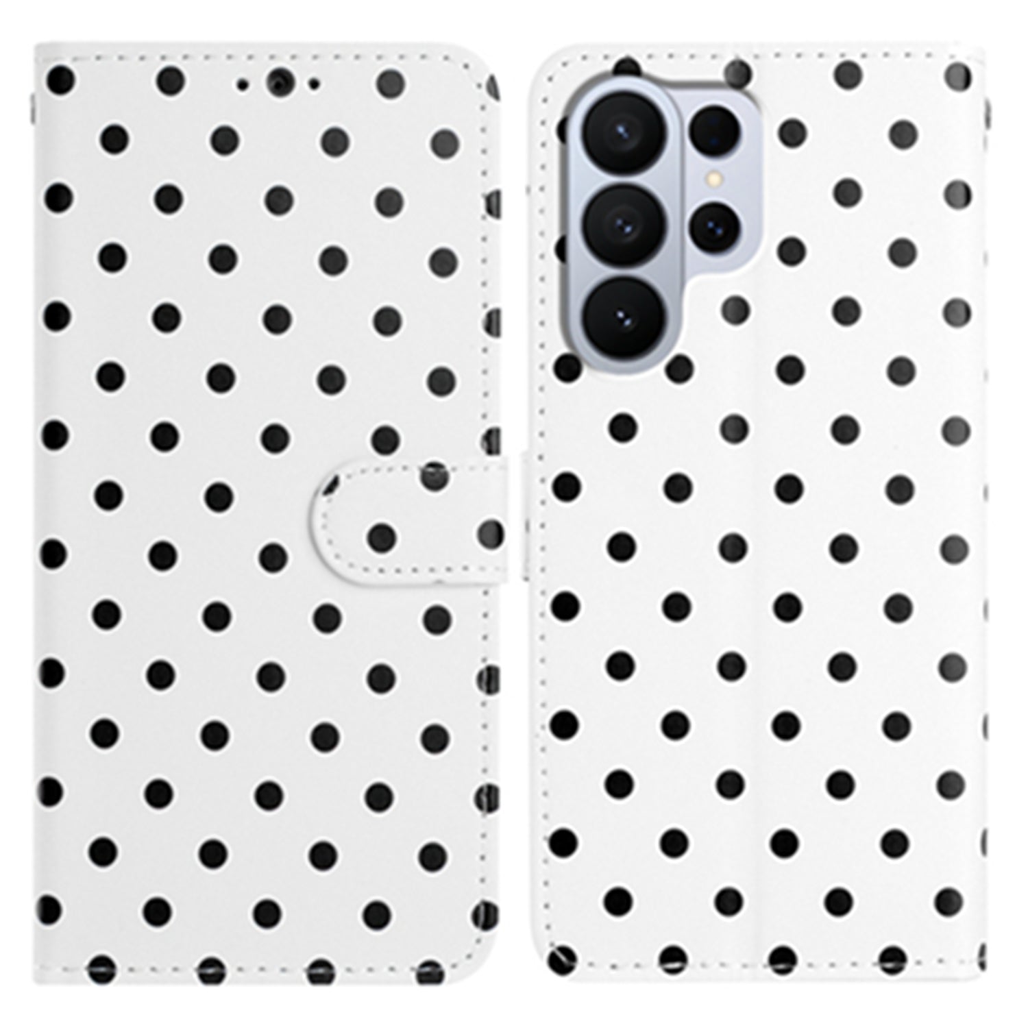 For Samsung Galaxy S26 Ultra Leather Case Polka Dot Pattern Wallet Stand Folio Phone Cover