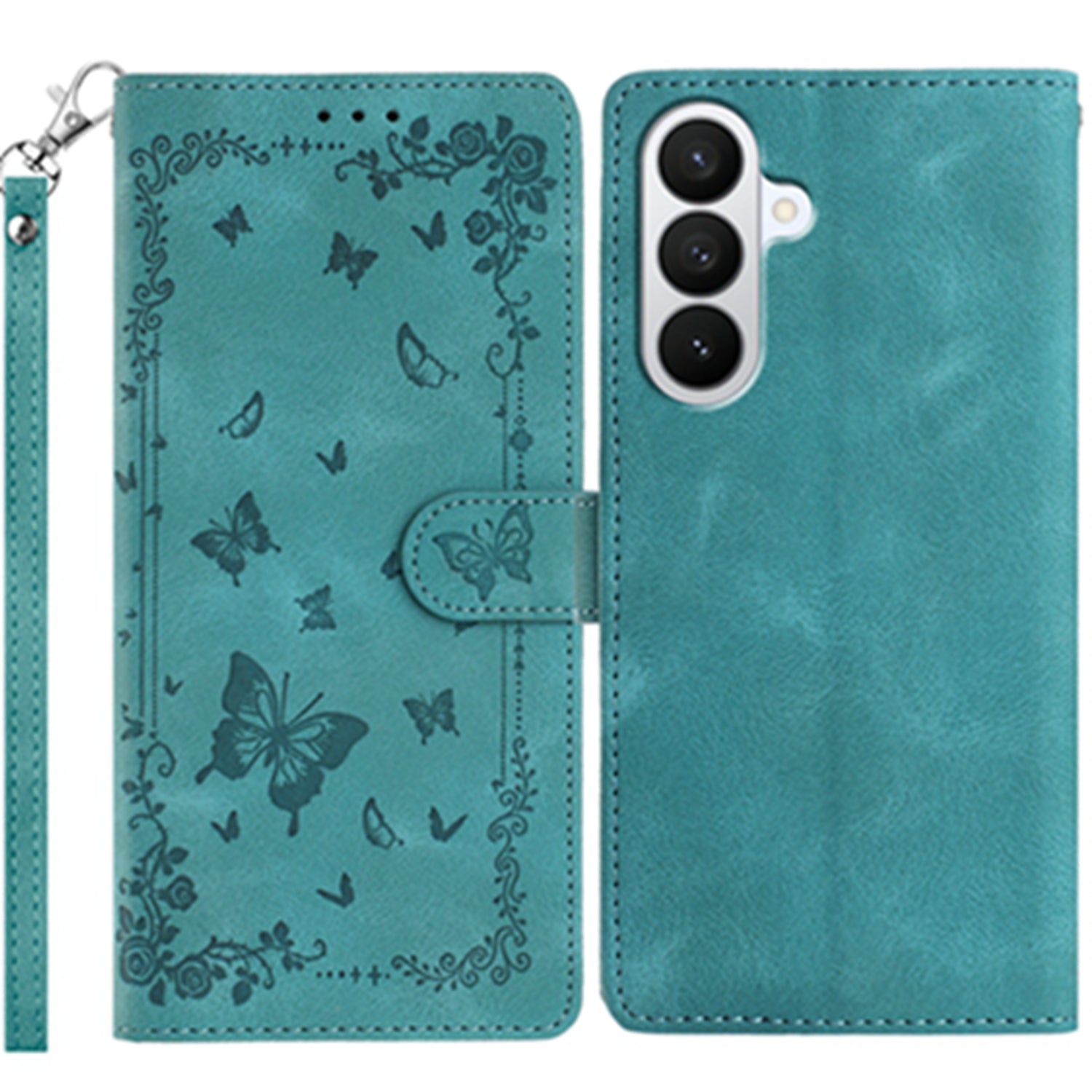 For Samsung Galaxy S26 Pro Case Garden Imprinted PU Leather Wallet Phone Cover with Wrist Strap