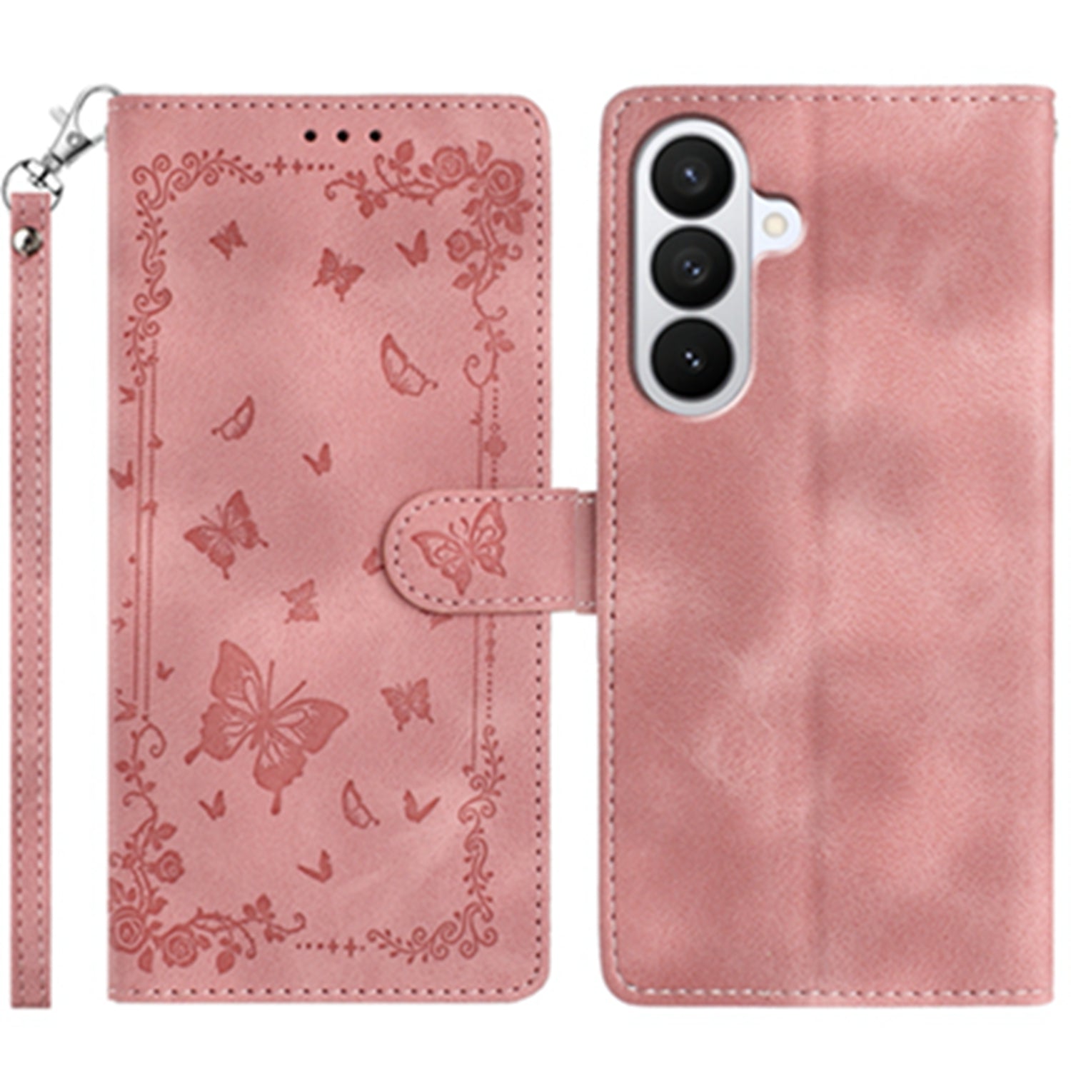For Samsung Galaxy S26 Pro Case Garden Imprinted PU Leather Wallet Phone Cover with Wrist Strap