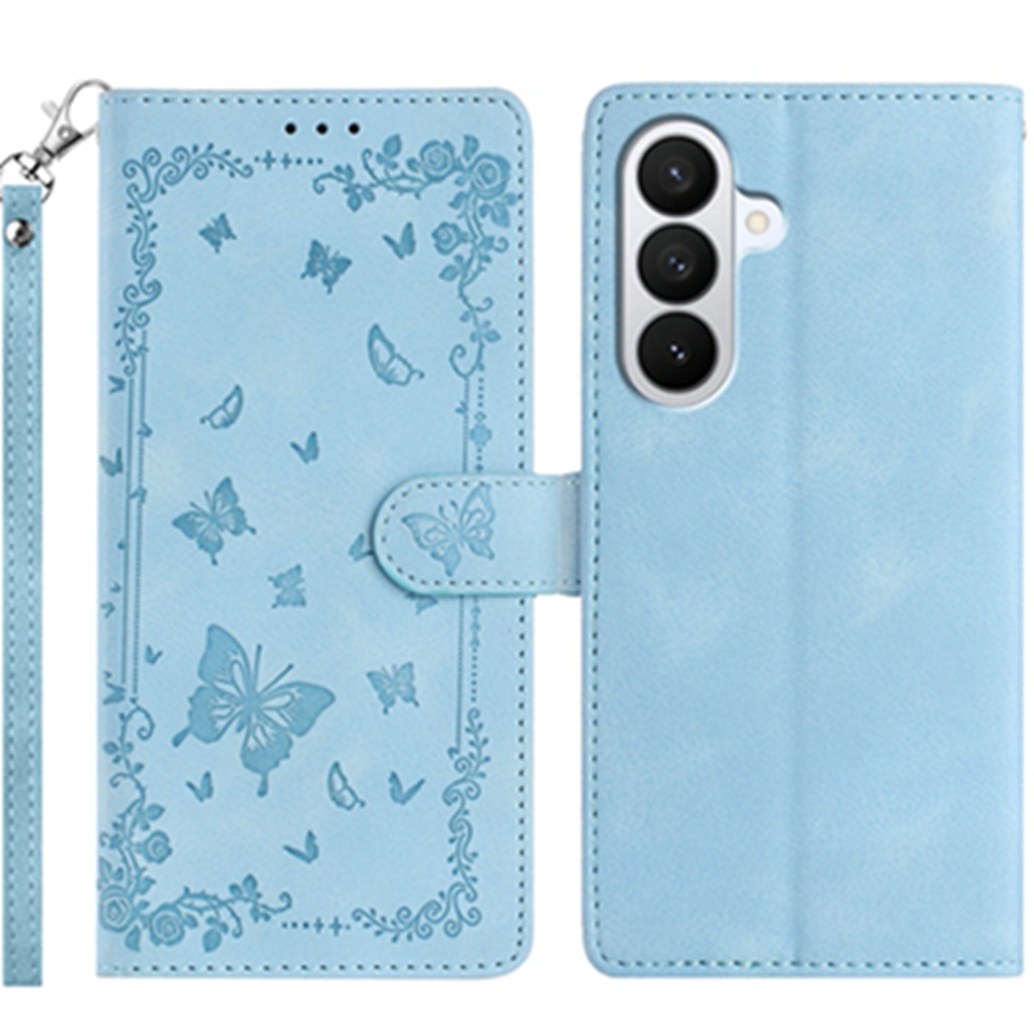 For Samsung Galaxy S26 Pro Case Garden Imprinted PU Leather Wallet Phone Cover with Wrist Strap