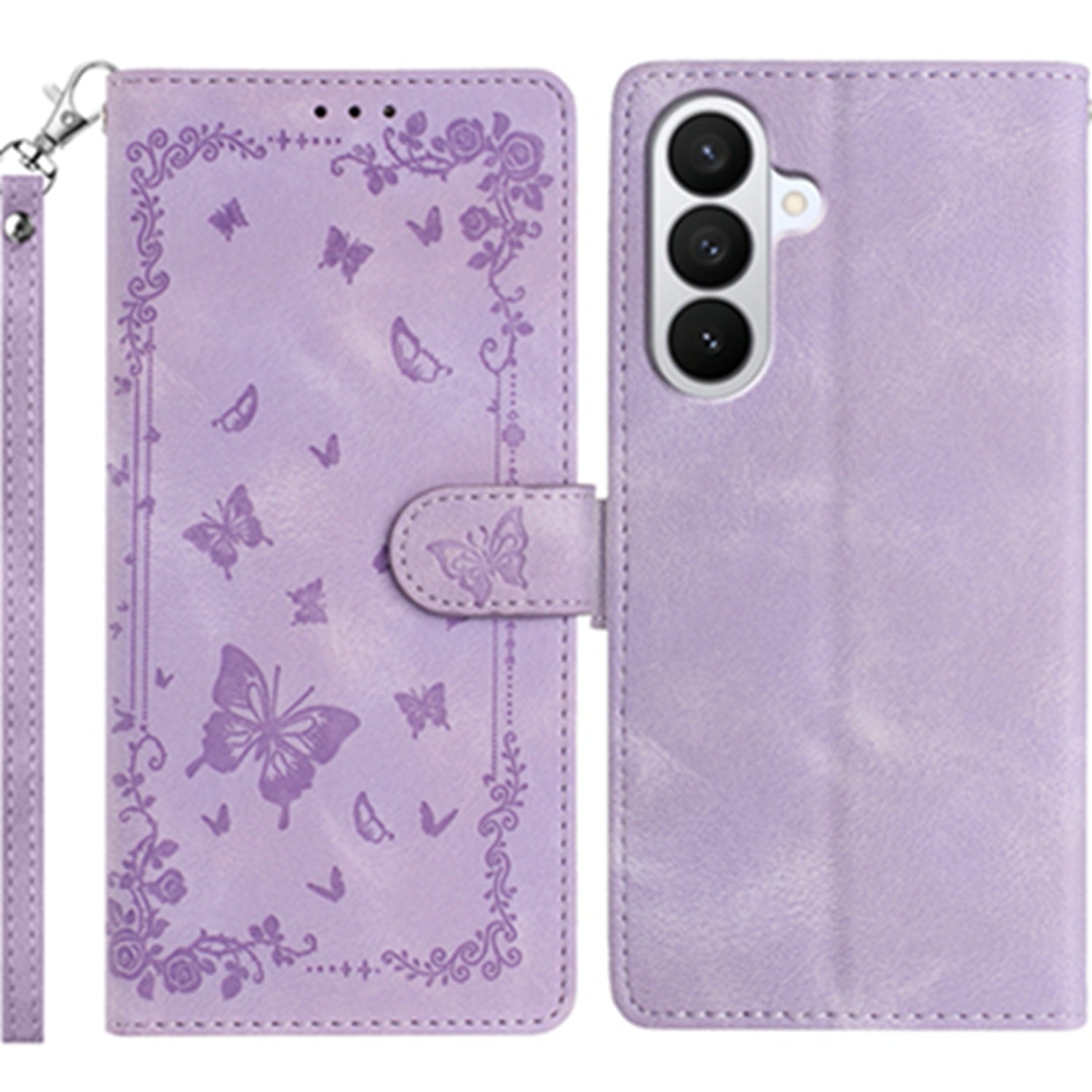 For Samsung Galaxy S26 Pro Case Garden Imprinted PU Leather Wallet Phone Cover with Wrist Strap