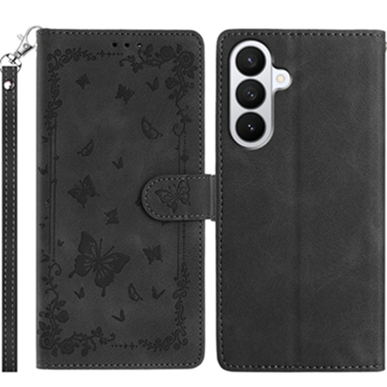 For Samsung Galaxy S26 Pro Case Garden Imprinted PU Leather Wallet Phone Cover with Wrist Strap