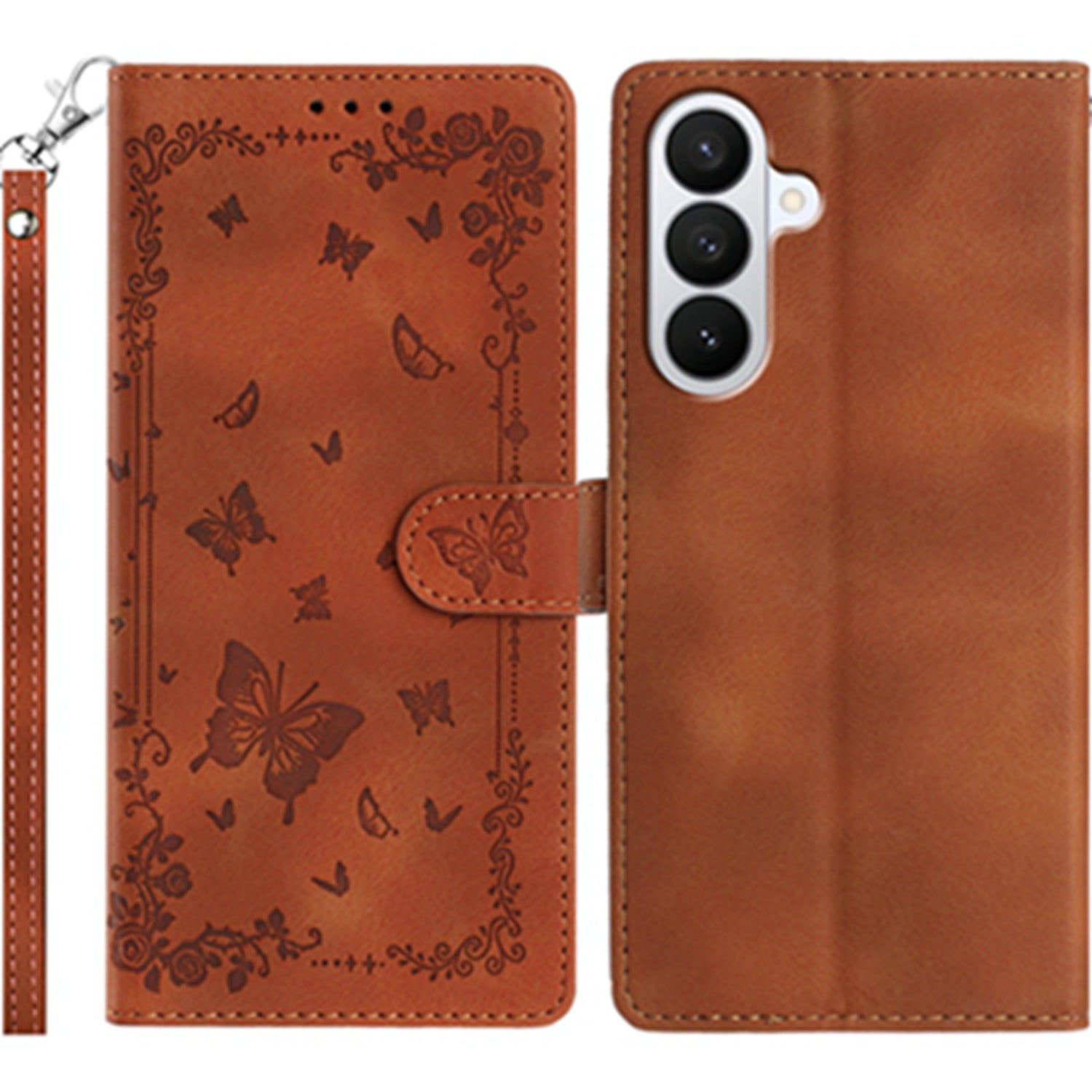 For Samsung Galaxy S26 Pro Case Garden Imprinted PU Leather Wallet Phone Cover with Wrist Strap