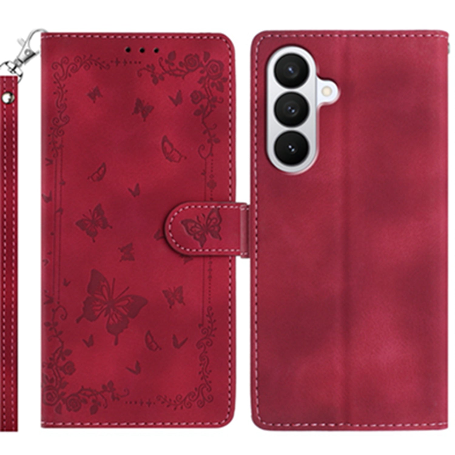 For Samsung Galaxy S26 Pro Case Garden Imprinted PU Leather Wallet Phone Cover with Wrist Strap