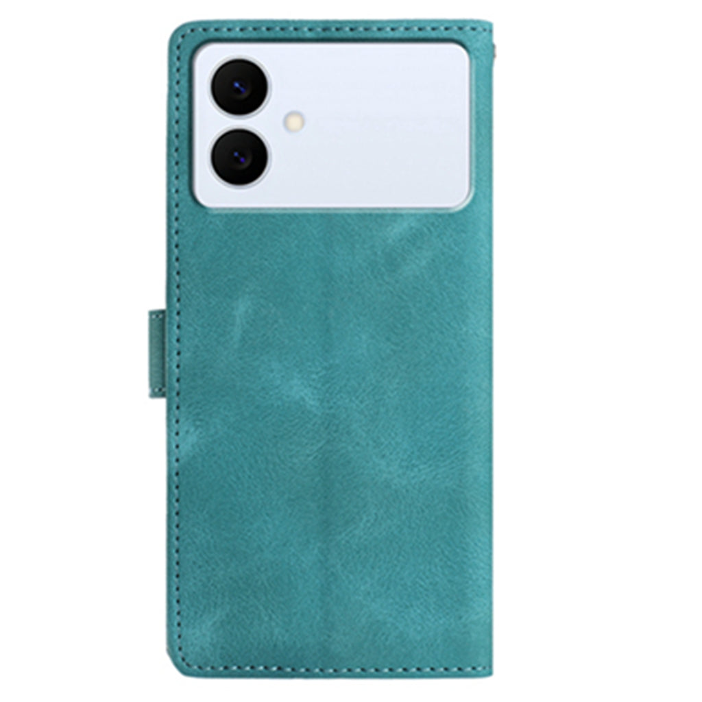 For Samsung Galaxy S26 Edge Case Garden Imprinted PU Leather Wallet Phone Cover with Wrist Strap
