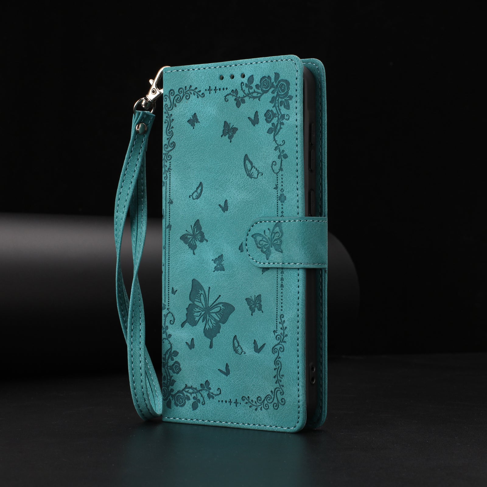 For Samsung Galaxy S26 Edge Case Garden Imprinted PU Leather Wallet Phone Cover with Wrist Strap