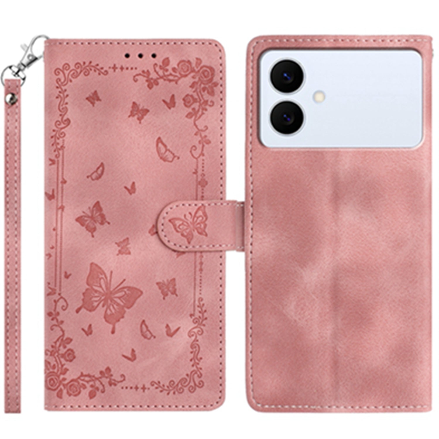 For Samsung Galaxy S26 Edge Case Garden Imprinted PU Leather Wallet Phone Cover with Wrist Strap