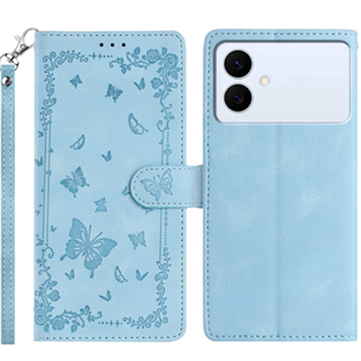 For Samsung Galaxy S26 Edge Case Garden Imprinted PU Leather Wallet Phone Cover with Wrist Strap
