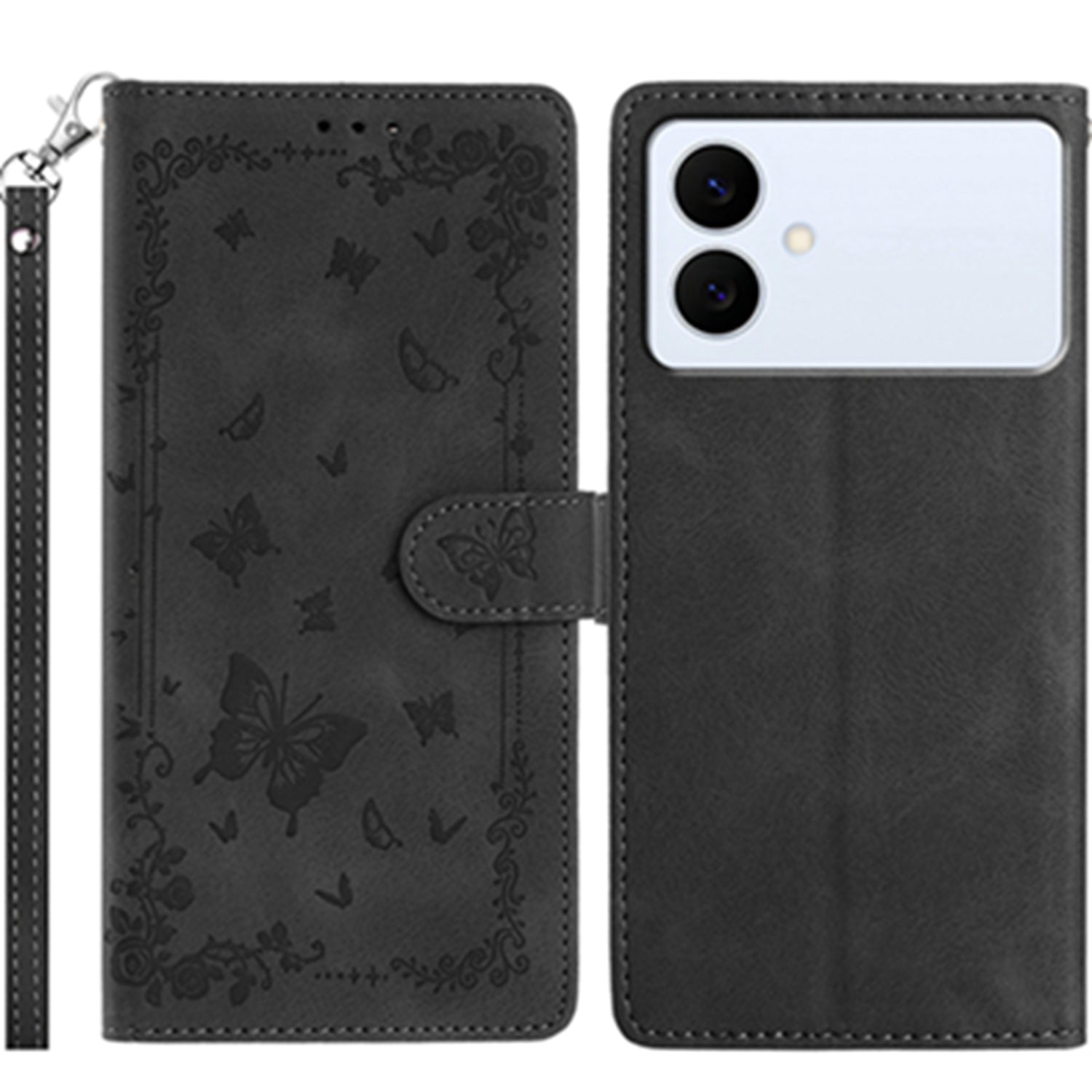 For Samsung Galaxy S26 Edge Case Garden Imprinted PU Leather Wallet Phone Cover with Wrist Strap