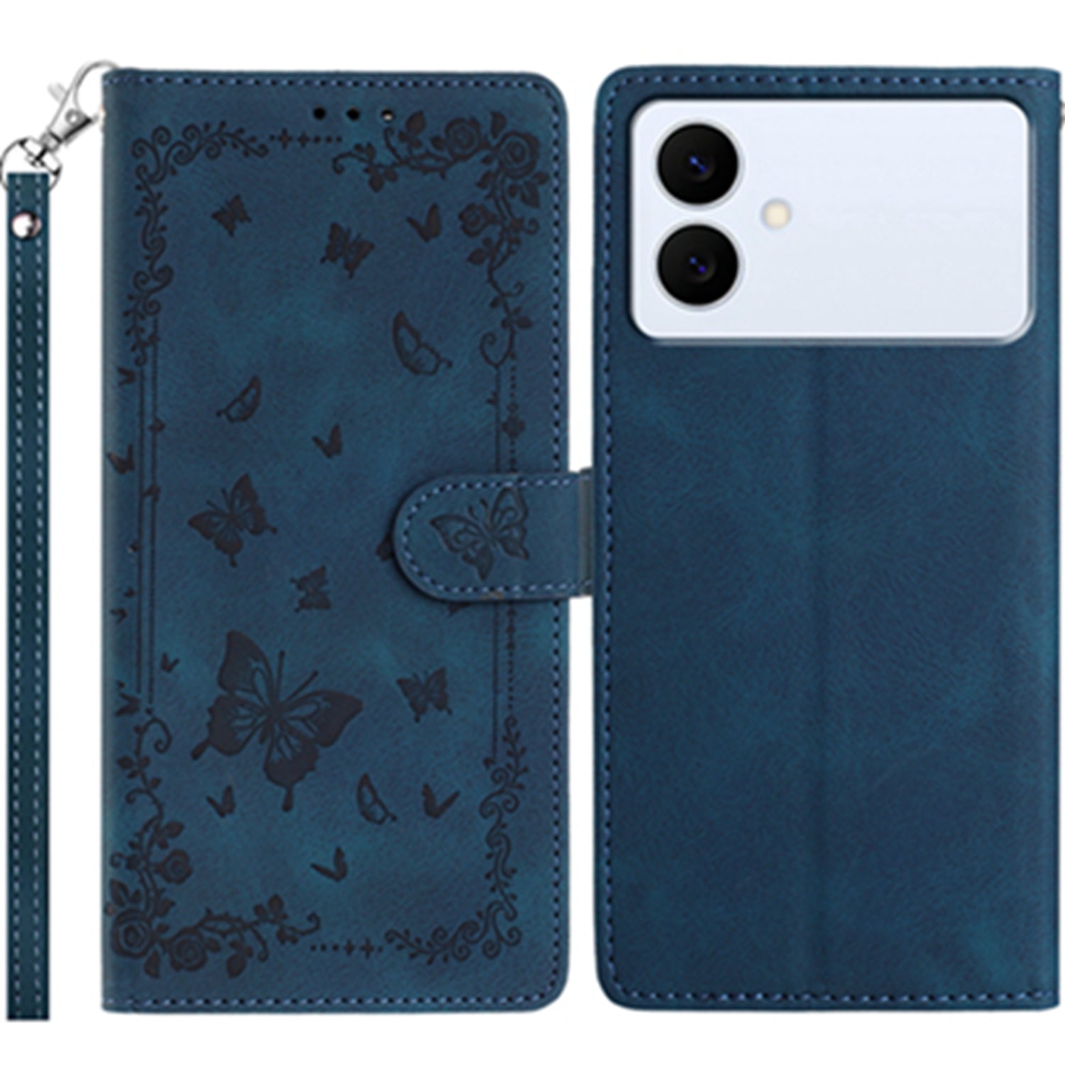 For Samsung Galaxy S26 Edge Case Garden Imprinted PU Leather Wallet Phone Cover with Wrist Strap