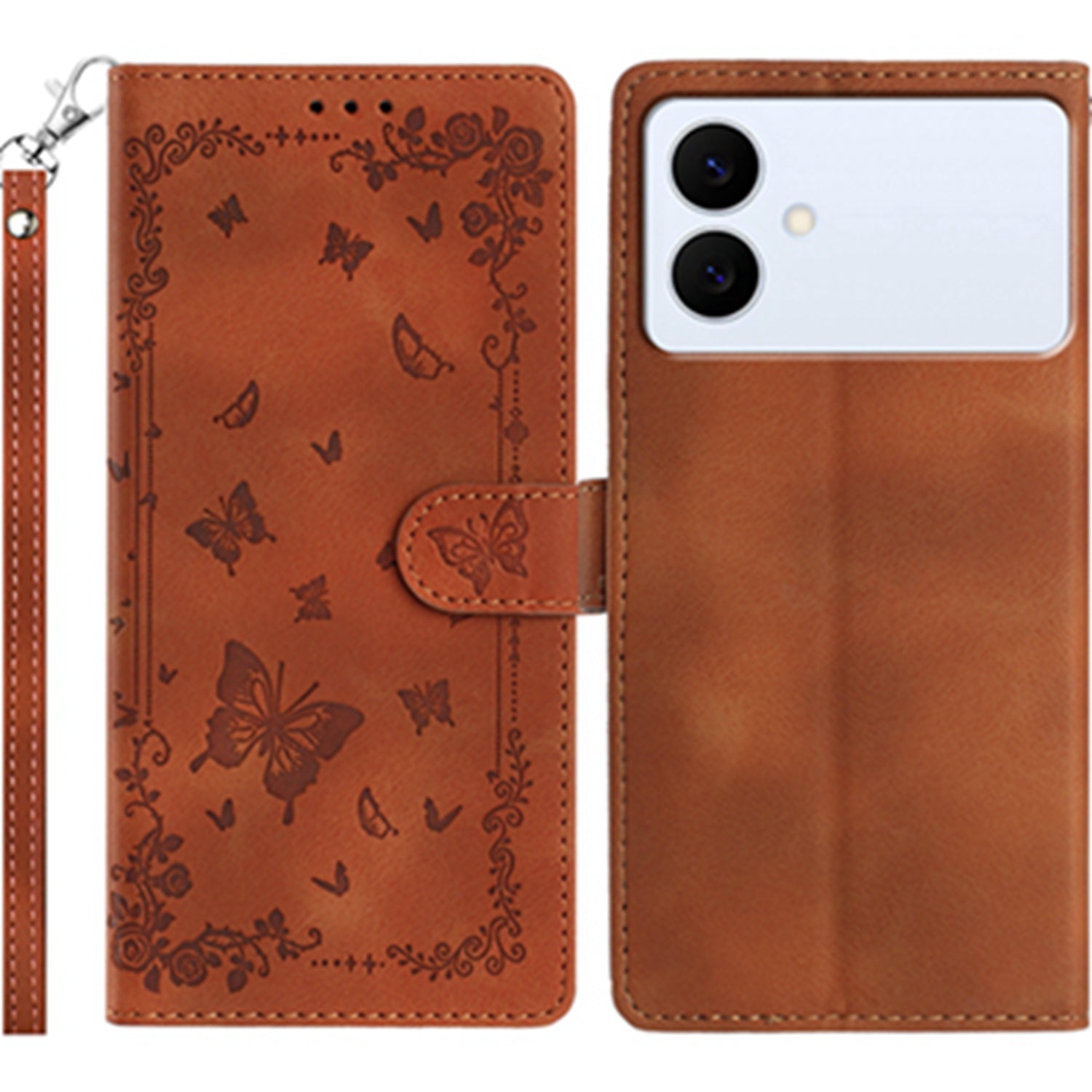 For Samsung Galaxy S26 Edge Case Garden Imprinted PU Leather Wallet Phone Cover with Wrist Strap