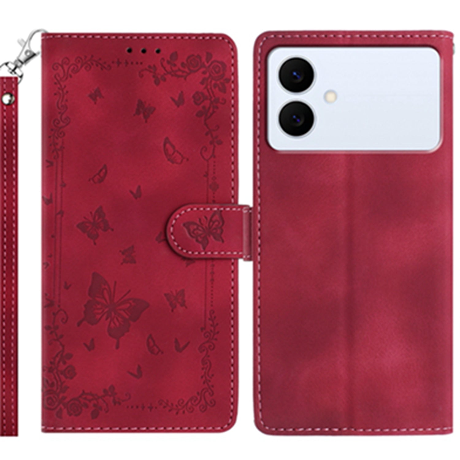 For Samsung Galaxy S26 Edge Case Garden Imprinted PU Leather Wallet Phone Cover with Wrist Strap