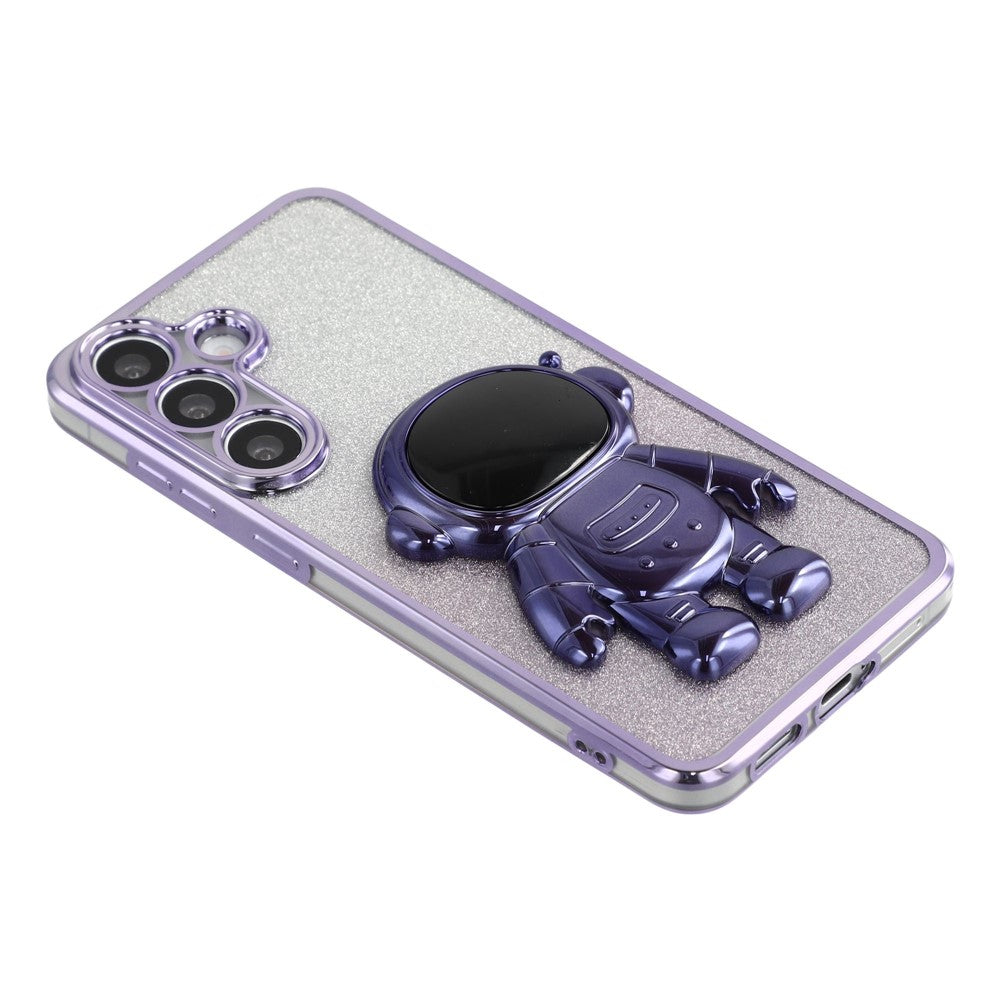 For Samsung Galaxy A16 4G / 5G Case with Astronaut Kickstand PC + TPU Phone Cover Shiny Glitter